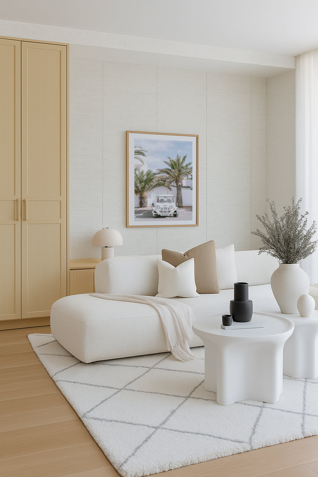 Alabaster White Authentic Grasscloth Wallpaper from Olive et Oriel where you can shop wallpaper and artworks online