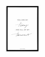 All Of My Tomorrows | Hand scripted Art Print