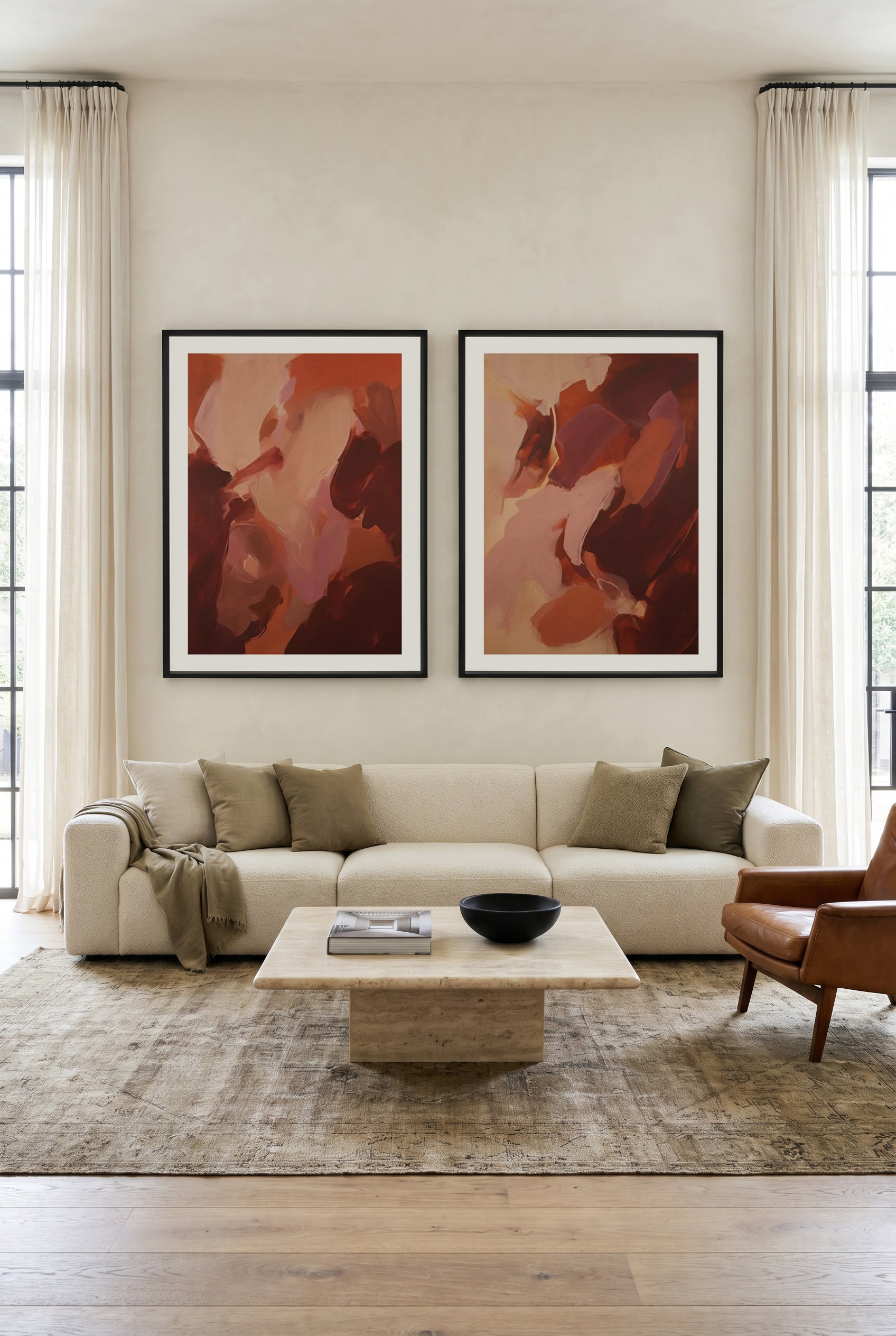 Almara I & II by Shatha Al Dafai Art Print Set of 2 | Matching Wall Art