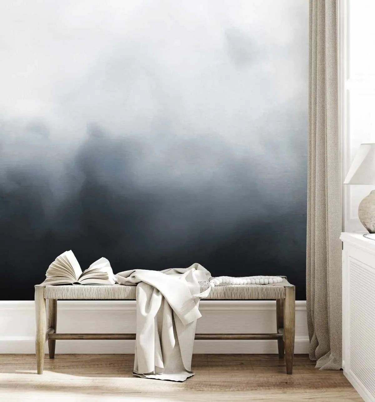 Almost Midnight in Navy Wallpaper from Olive et Oriel where you can shop wallpaper and artworks online