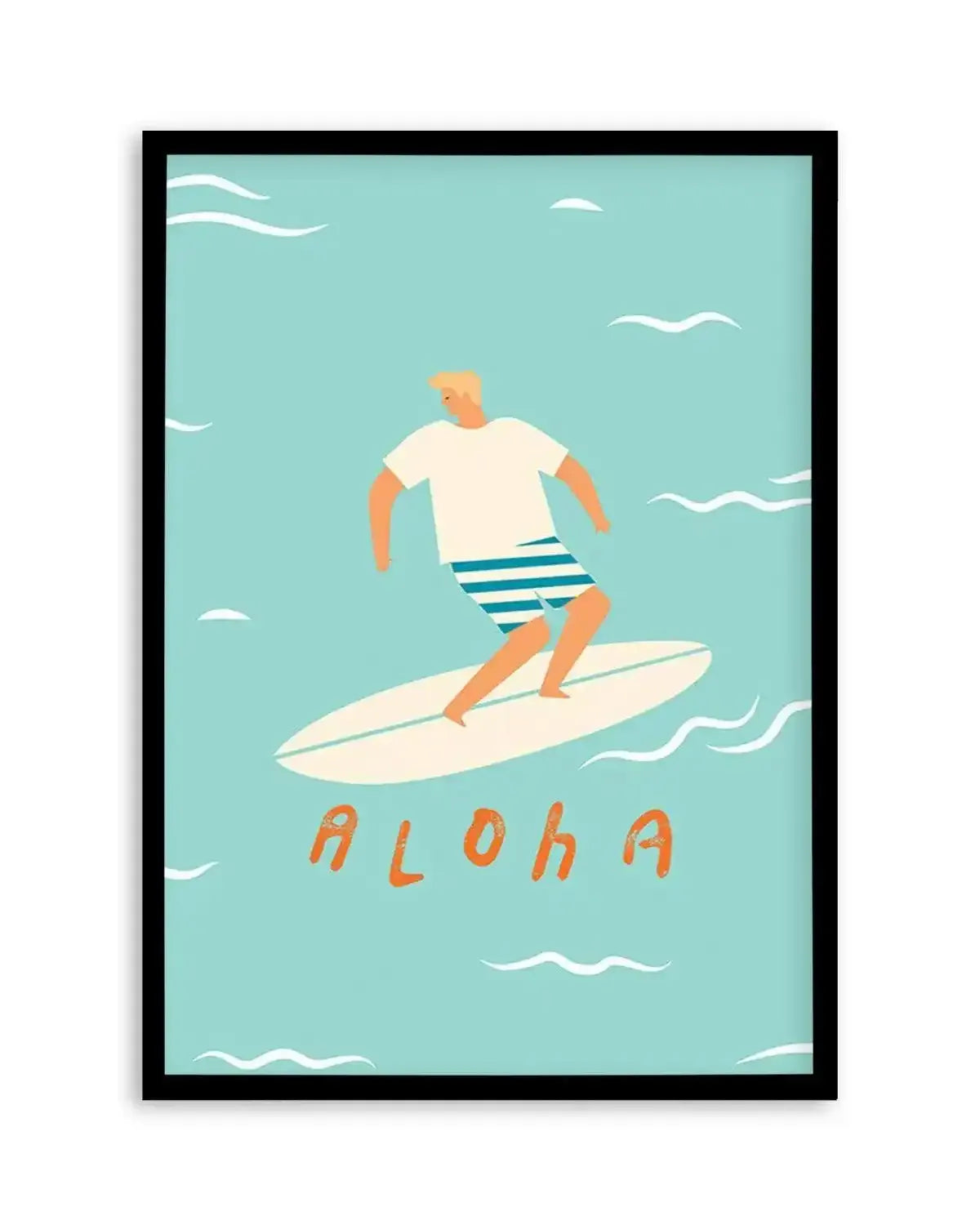 Aloha Surfer Dude | Blue Art Print from Olive et Oriel where you can shop wallpaper and artworks online