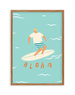 Aloha Surfer Dude | Blue Art Print