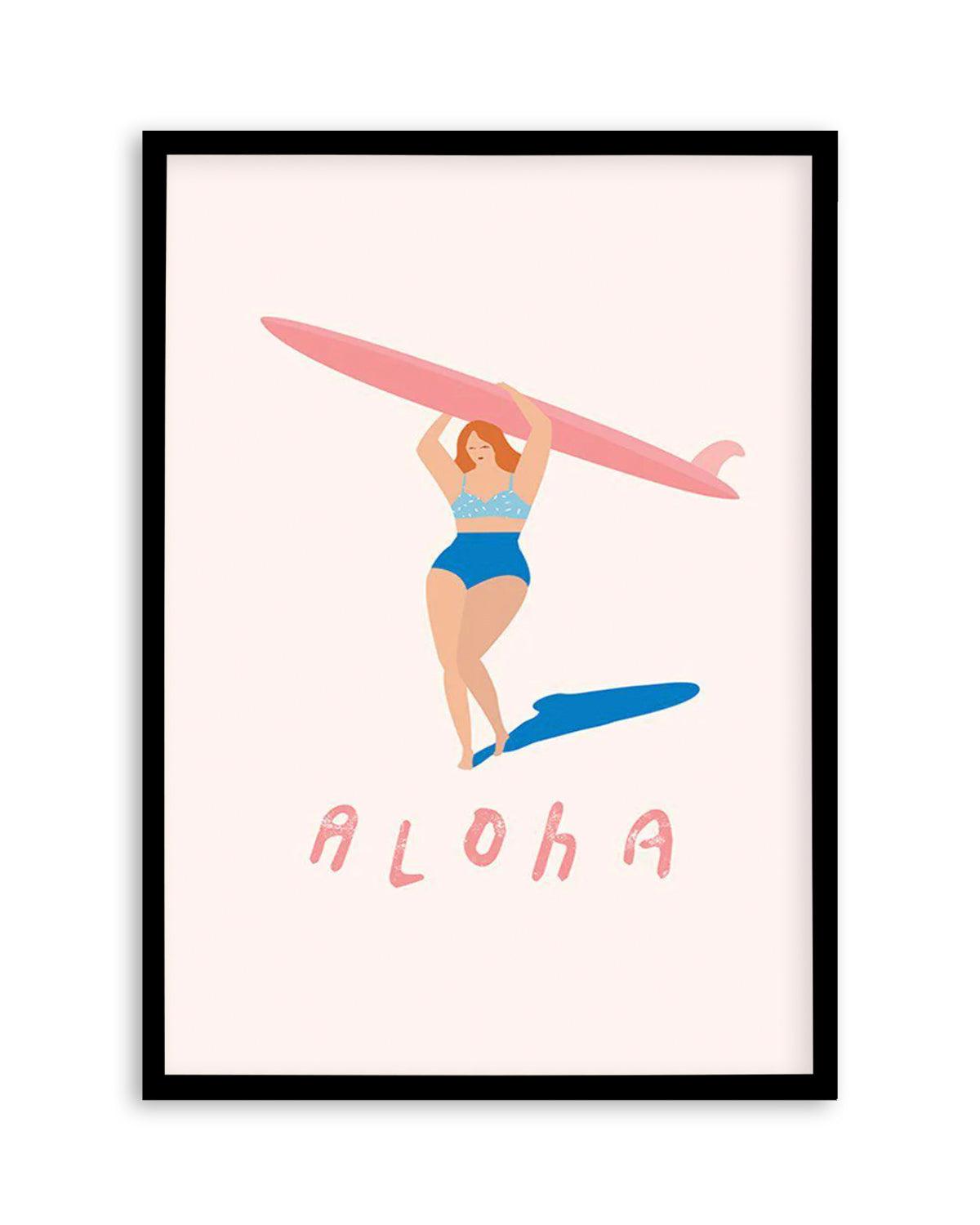 Aloha Surfer Girl Art Print