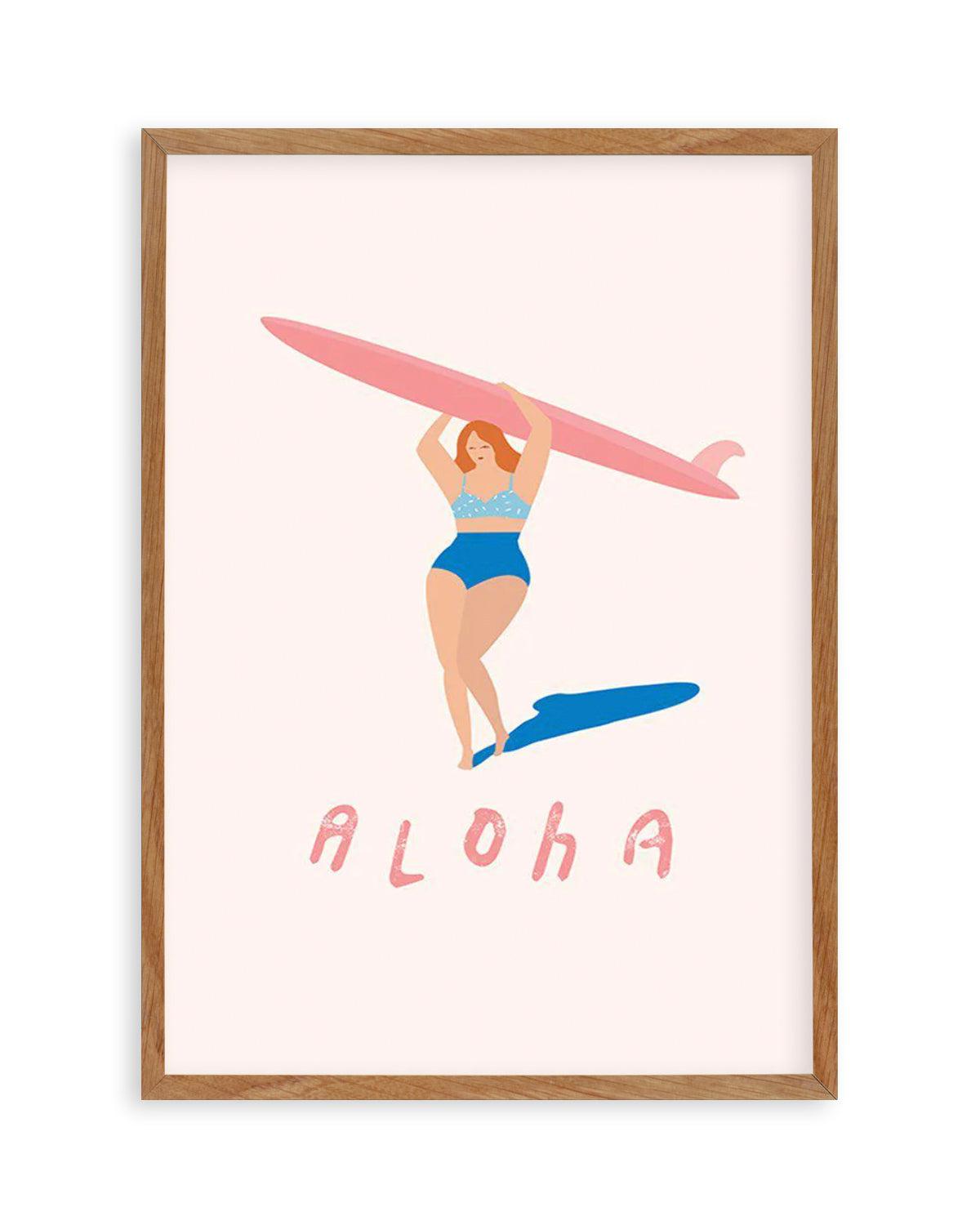 Aloha Surfer Girl Art Print