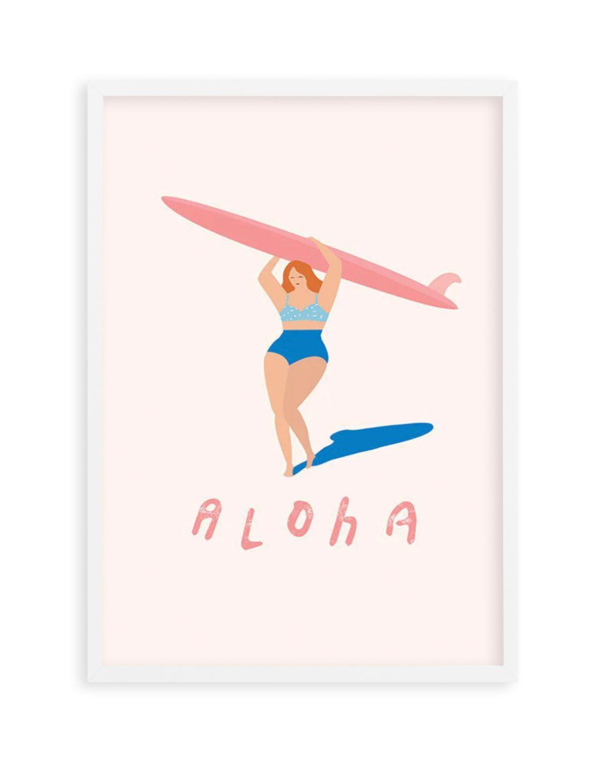 Aloha Surfer Girl Art Print