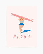 Aloha Surfer Girl Art Print
