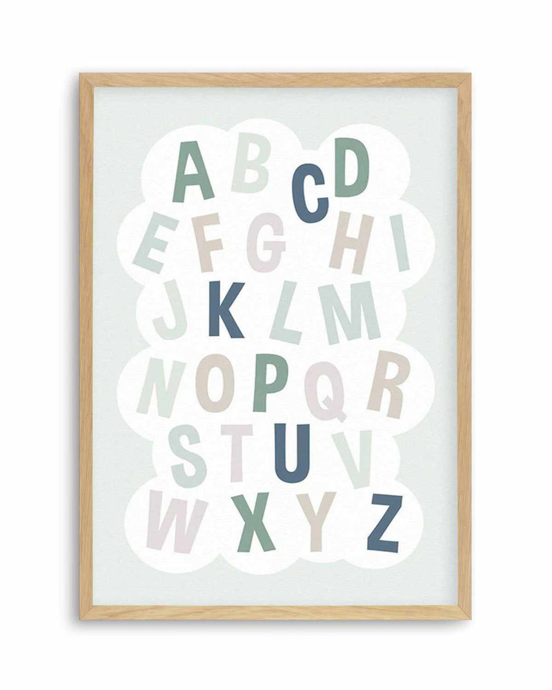 Alphabet Cloud | Green & Blue Art Print