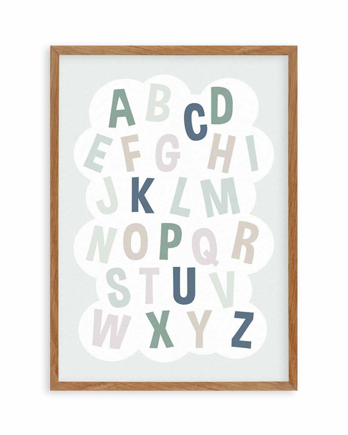 Alphabet Cloud | Green & Blue Art Print