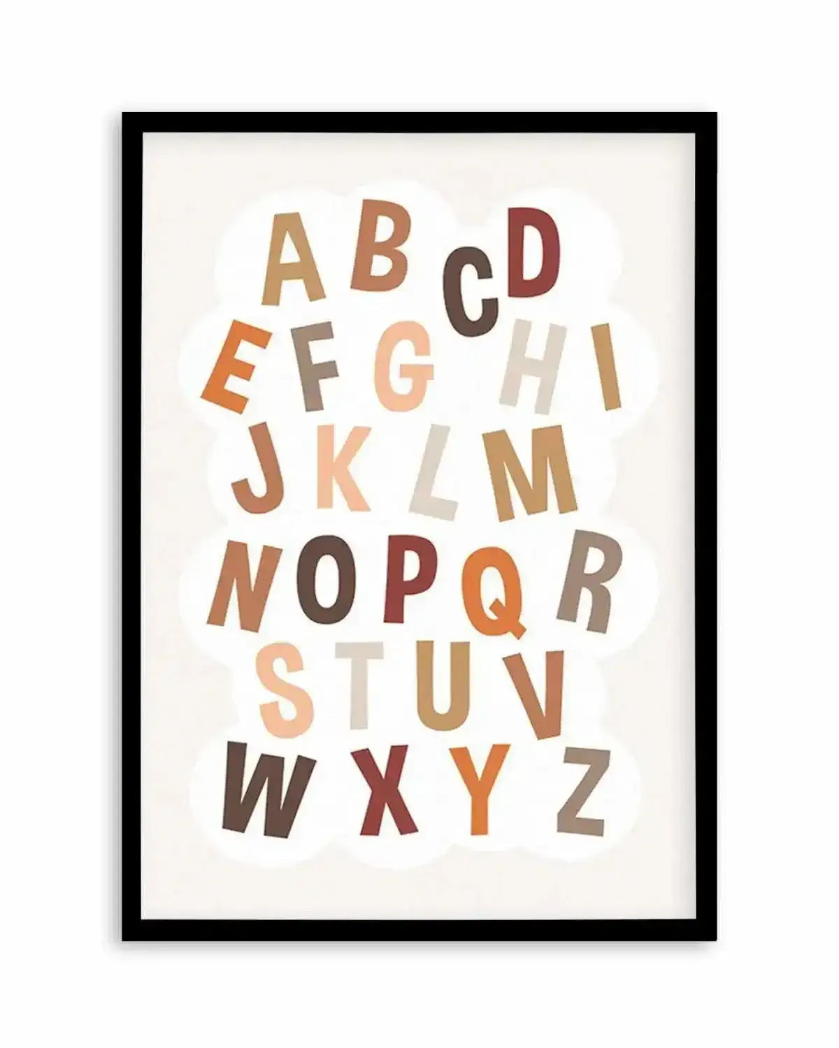 Alphabet Cloud | Neutral Art Print from Olive et Oriel where you can shop wallpaper and artworks online