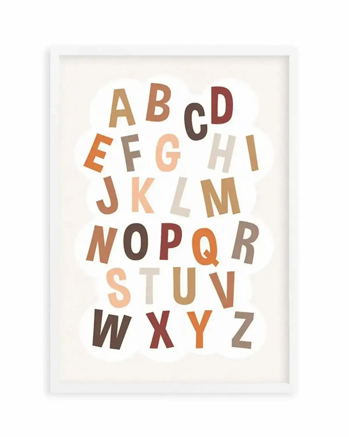 Alphabet Cloud | Neutral Art Print from Olive et Oriel where you can shop wallpaper and artworks online