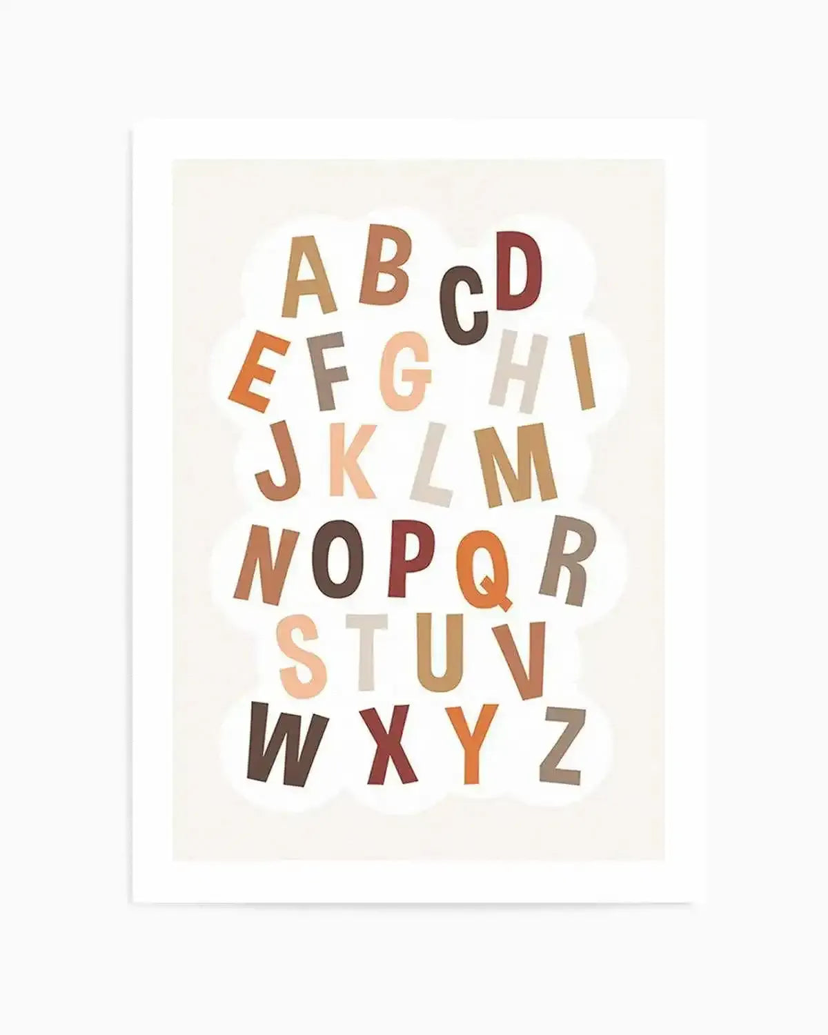 Alphabet Cloud | Neutral Art Print from Olive et Oriel where you can shop wallpaper and artworks online