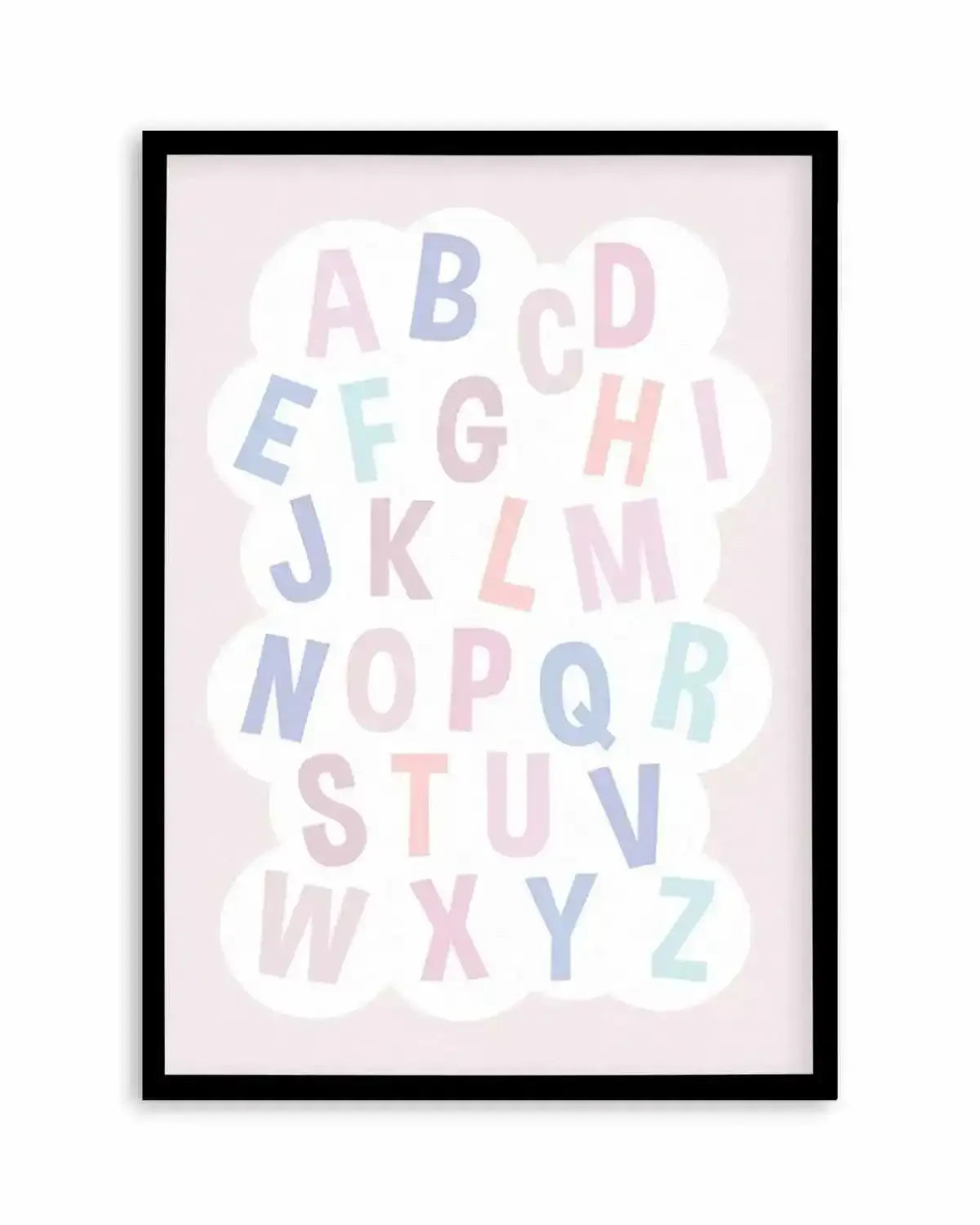 Alphabet Cloud | Pastels Art Print from Olive et Oriel where you can shop wallpaper and artworks online