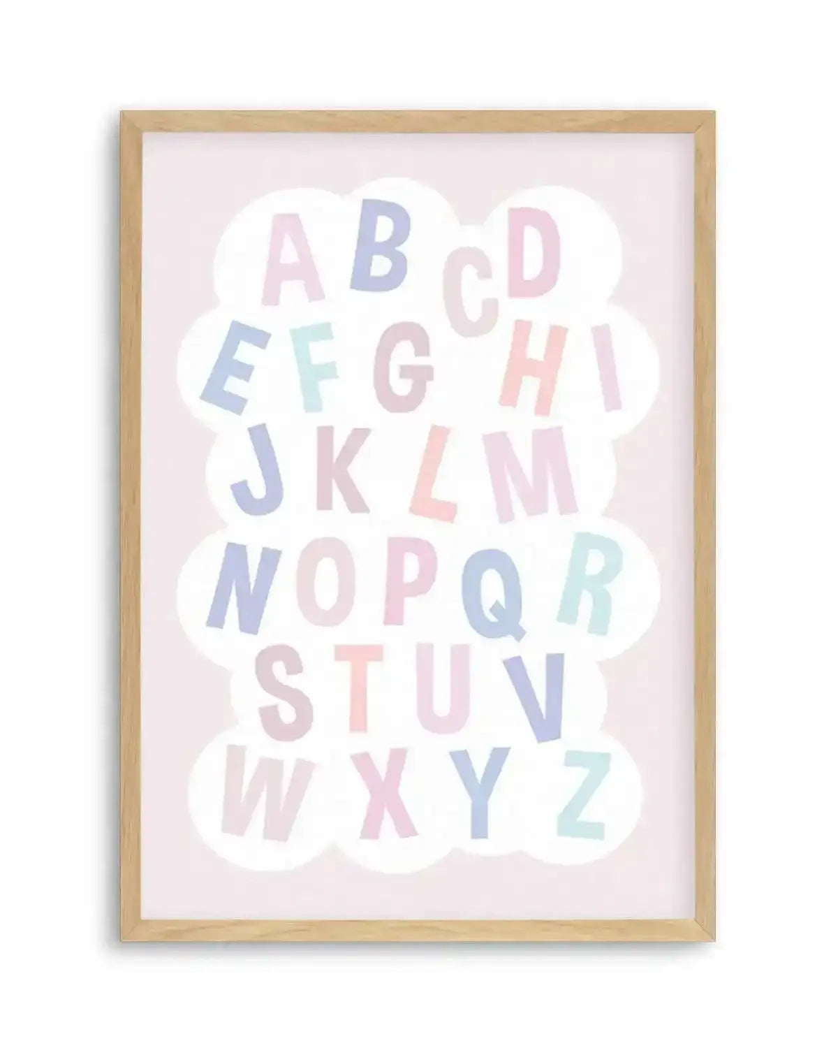 Alphabet Cloud | Pastels Art Print from Olive et Oriel where you can shop wallpaper and artworks online