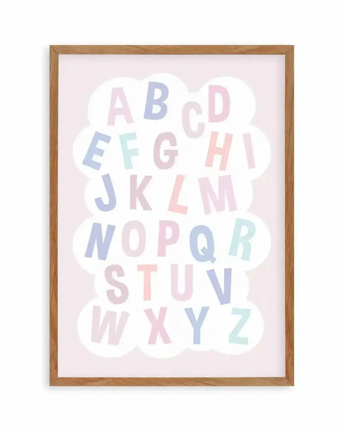 Alphabet Cloud | Pastels Art Print from Olive et Oriel where you can shop wallpaper and artworks online