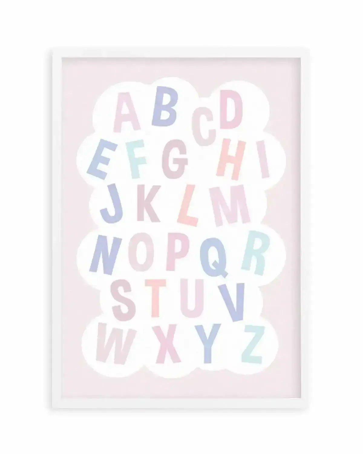 Alphabet Cloud | Pastels Art Print from Olive et Oriel where you can shop wallpaper and artworks online