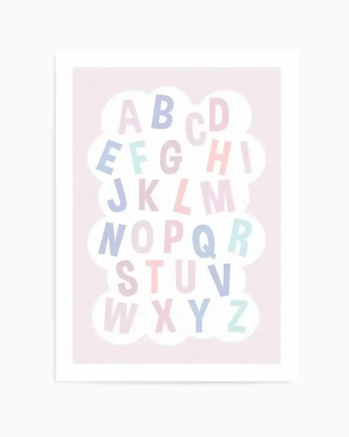 Alphabet Cloud | Pastels Art Print from Olive et Oriel where you can shop wallpaper and artworks online