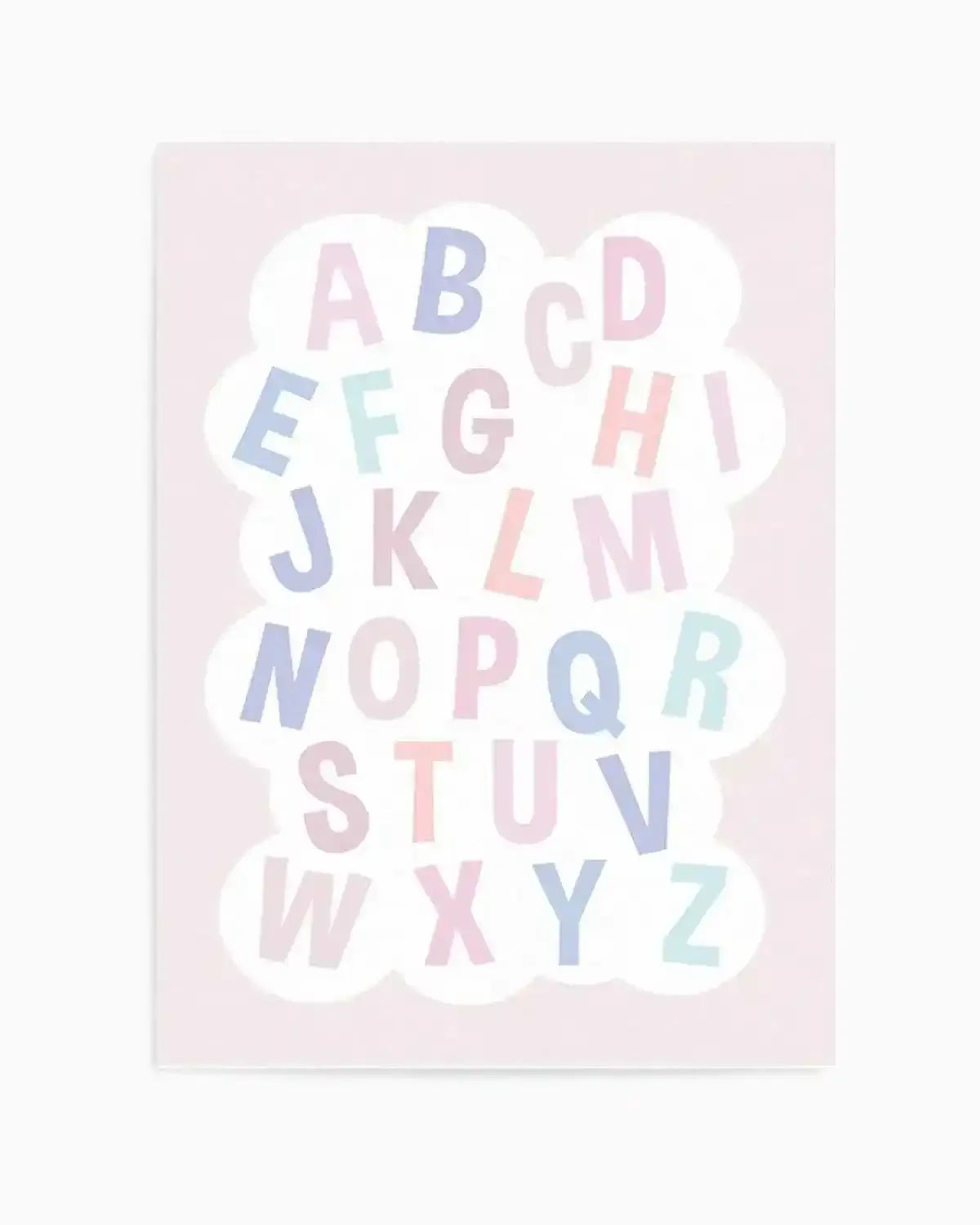 Alphabet Cloud | Pastels Art Print from Olive et Oriel where you can shop wallpaper and artworks online