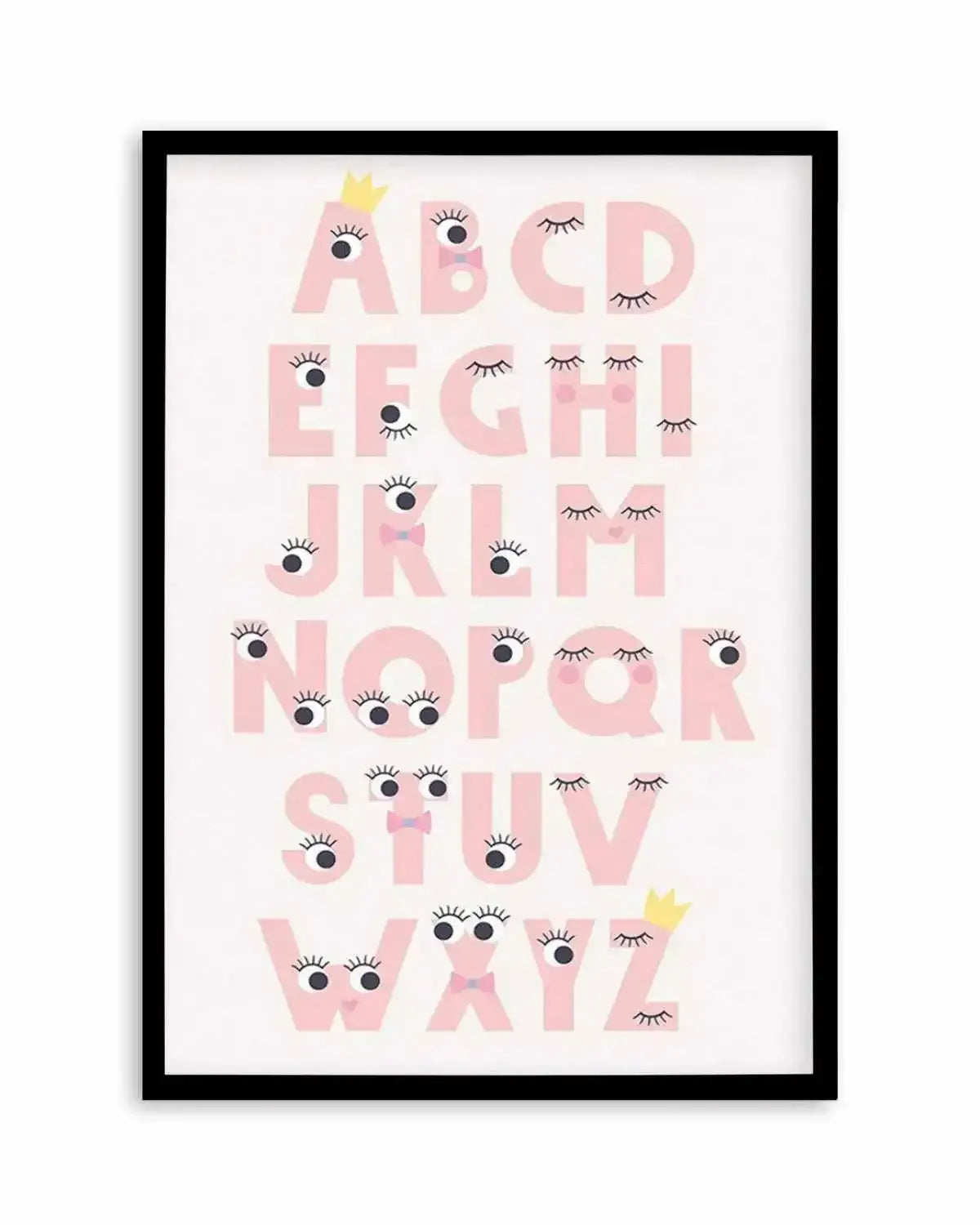 Alphabet Funny Eyes Art Print from Olive et Oriel where you can shop wallpaper and artworks online