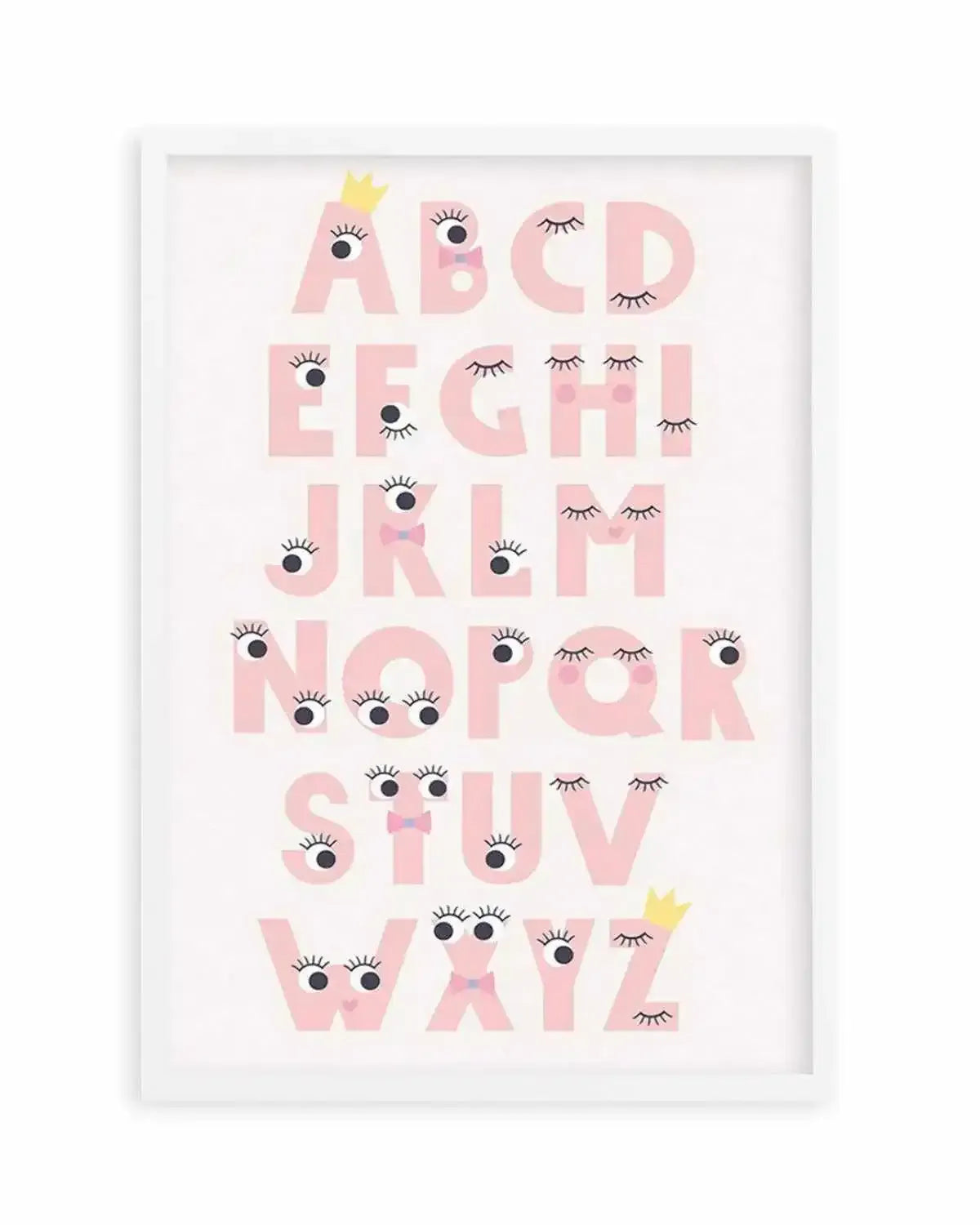 Alphabet Funny Eyes Art Print from Olive et Oriel where you can shop wallpaper and artworks online