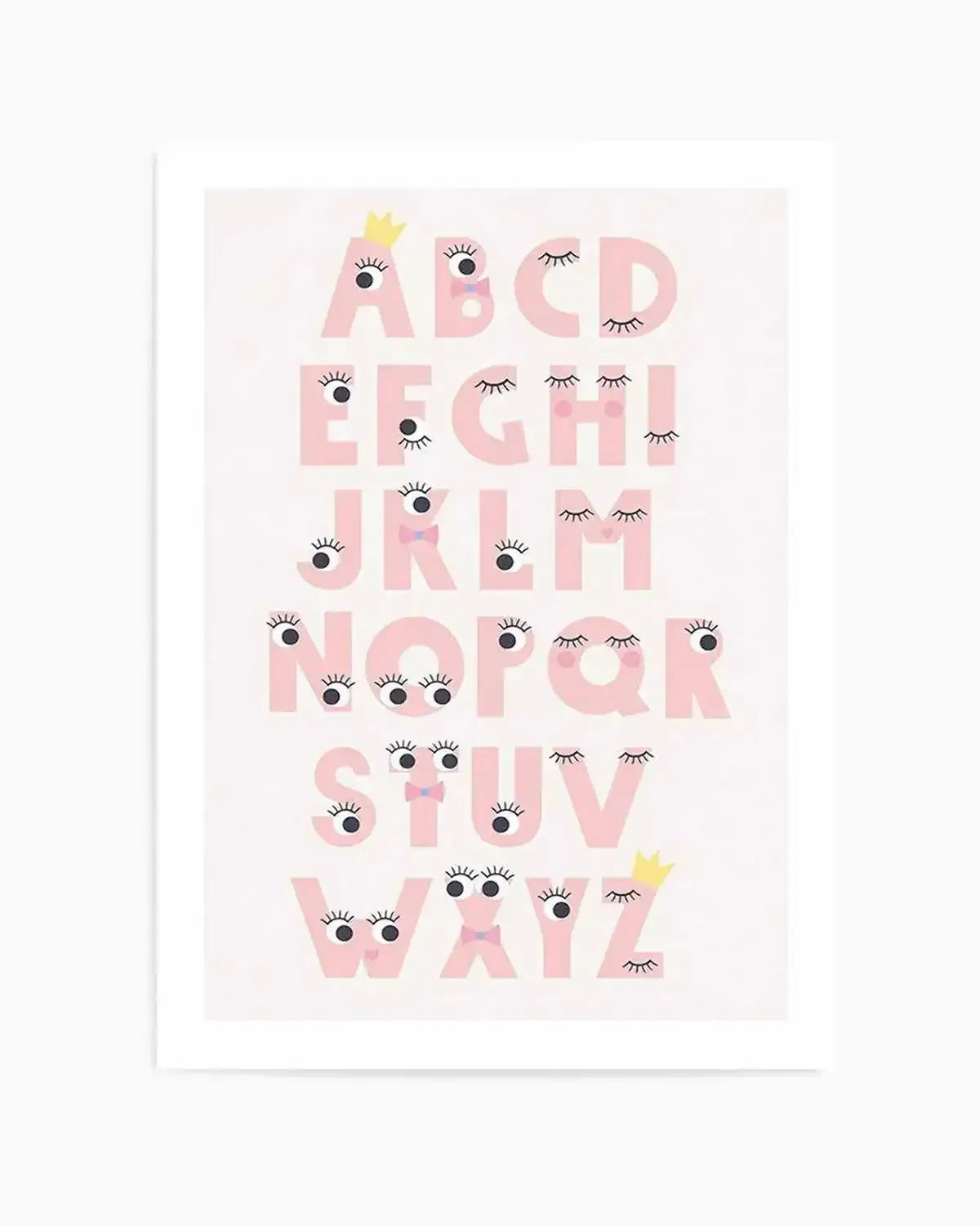 Alphabet Funny Eyes Art Print from Olive et Oriel where you can shop wallpaper and artworks online