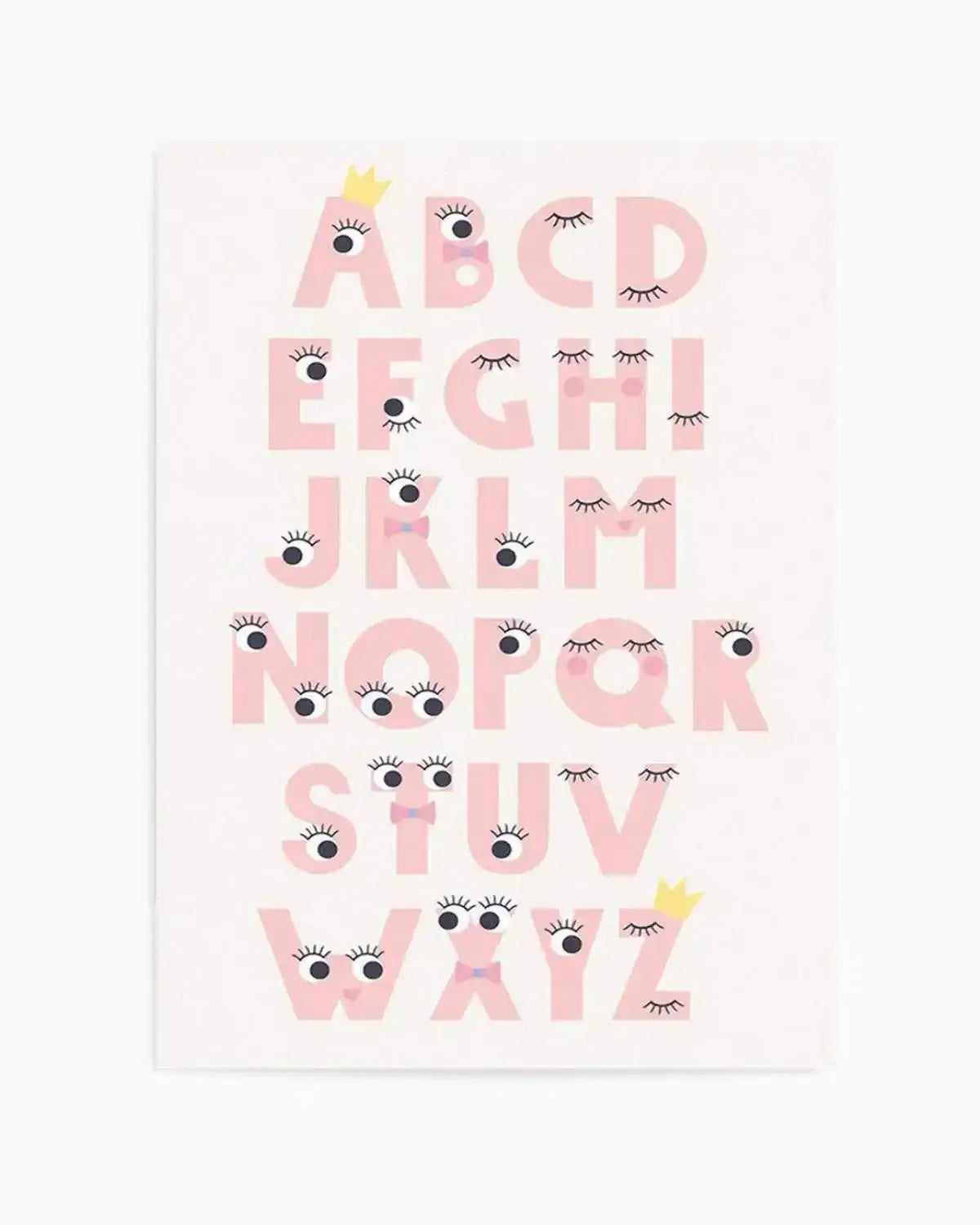 Alphabet Funny Eyes Art Print from Olive et Oriel where you can shop wallpaper and artworks online