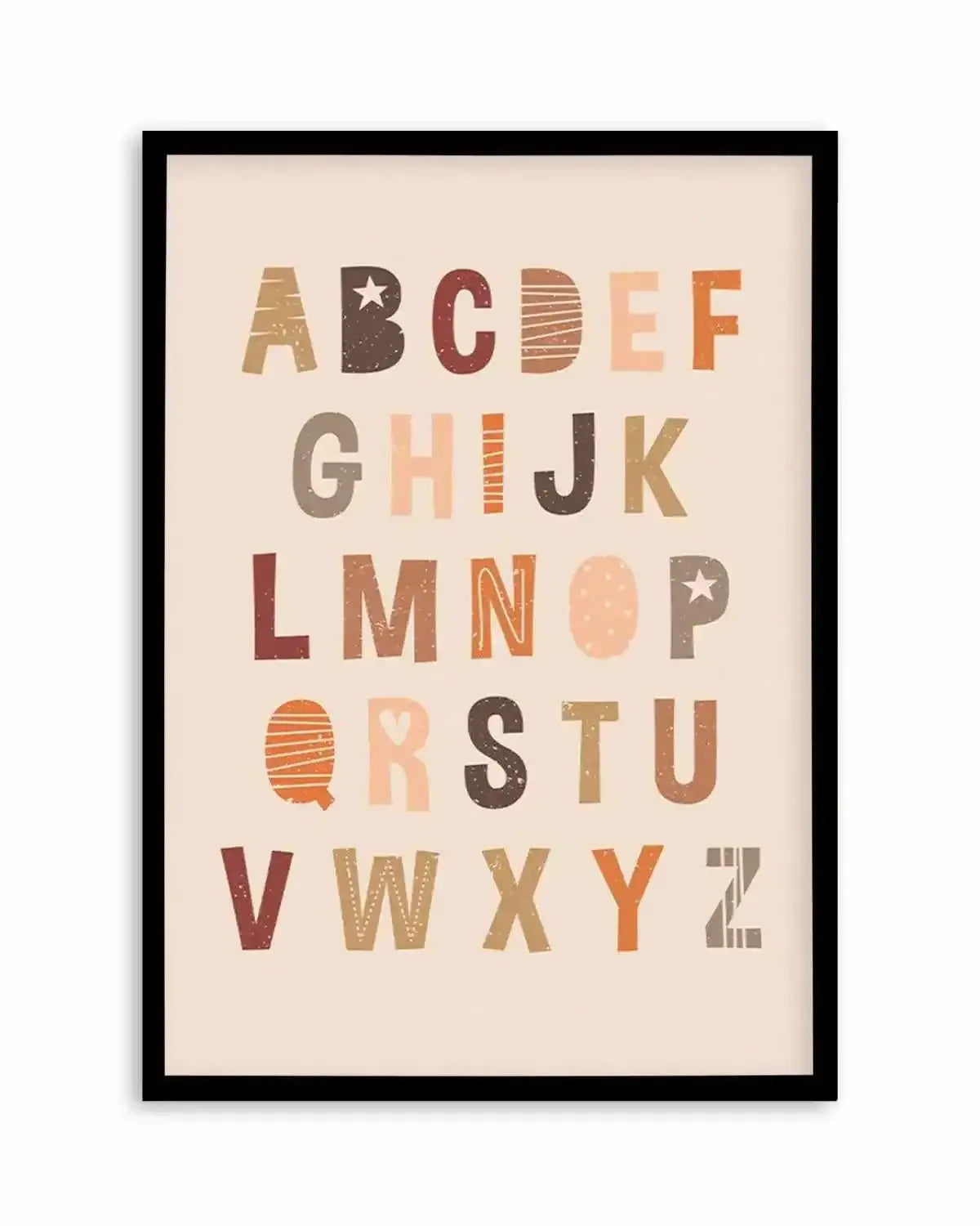 Alphabet | Peach Pop Art Print from Olive et Oriel where you can shop wallpaper and artworks online