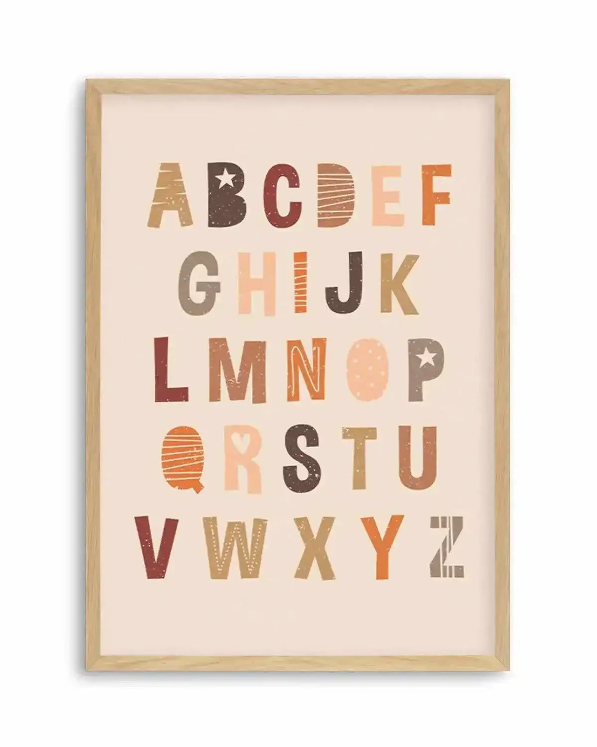 Alphabet | Peach Pop Art Print from Olive et Oriel where you can shop wallpaper and artworks online