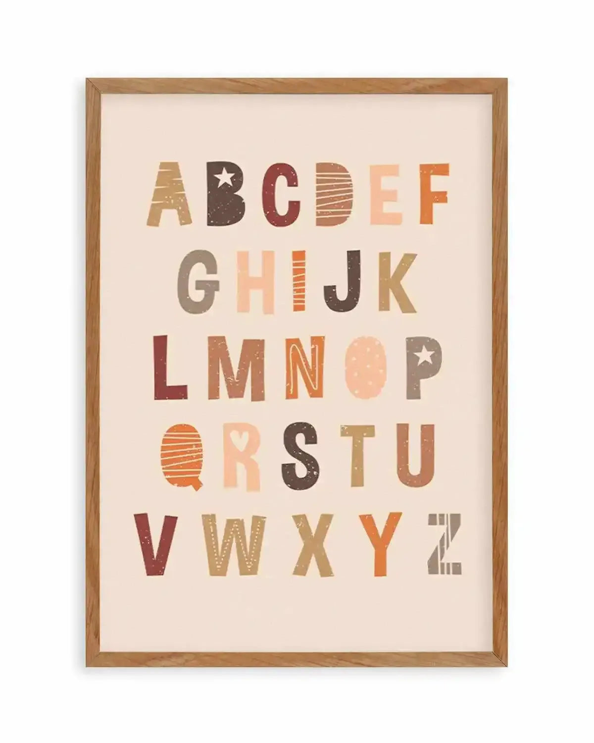 Alphabet | Peach Pop Art Print from Olive et Oriel where you can shop wallpaper and artworks online