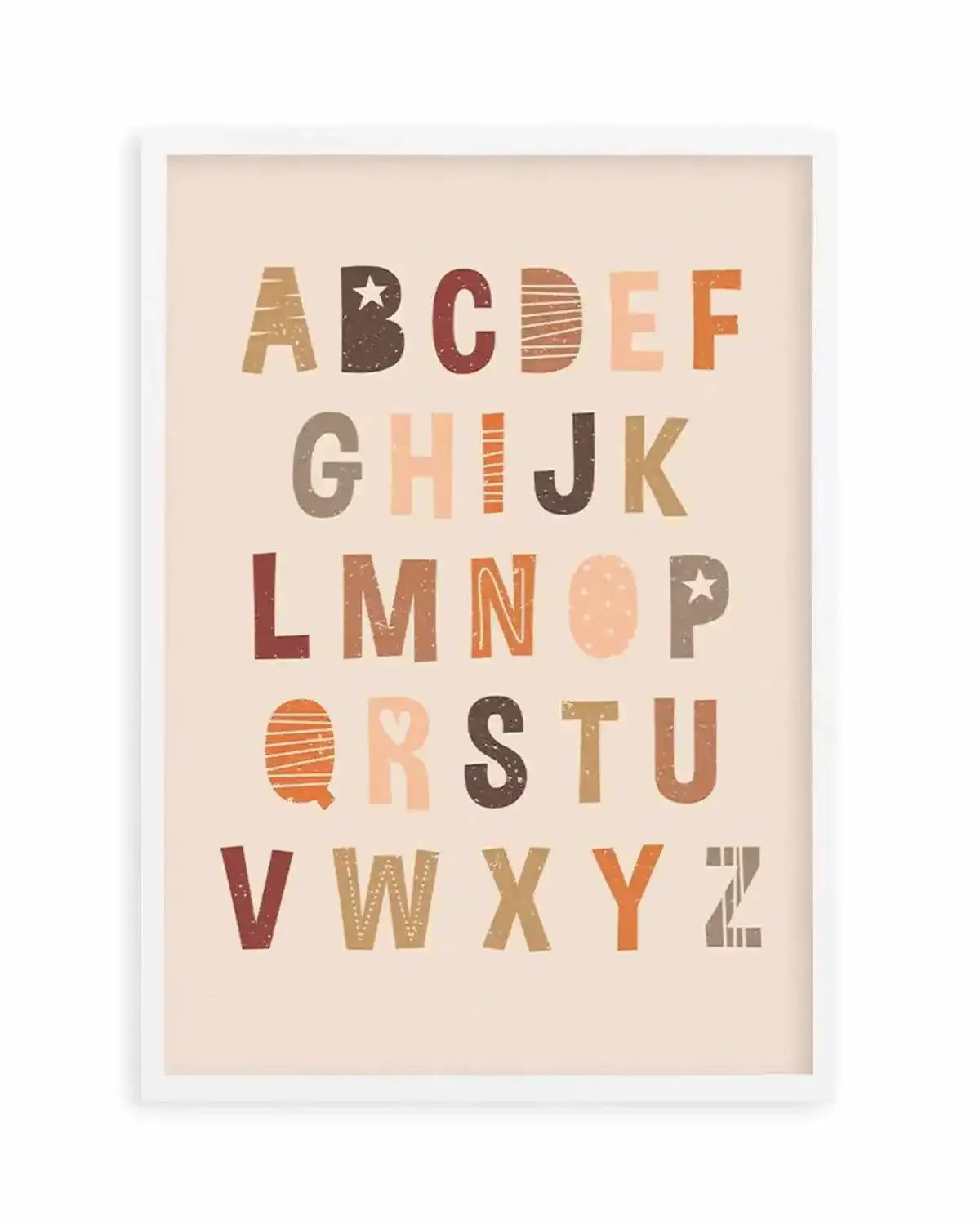 Alphabet | Peach Pop Art Print from Olive et Oriel where you can shop wallpaper and artworks online