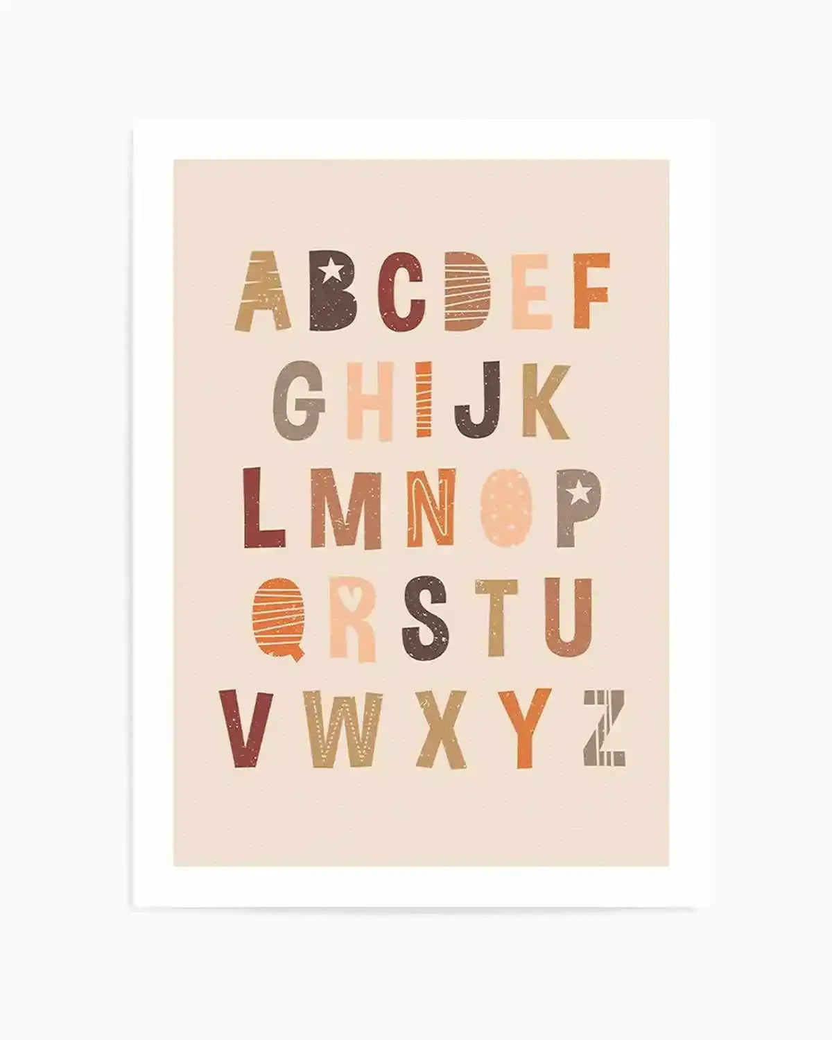 Alphabet | Peach Pop Art Print from Olive et Oriel where you can shop wallpaper and artworks online