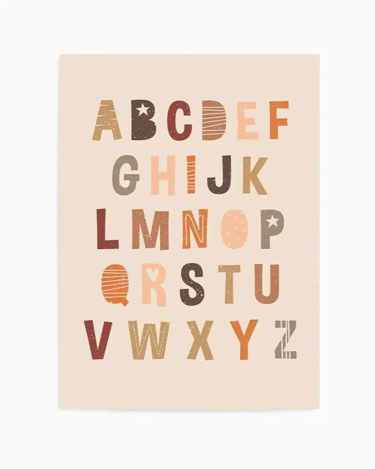 Alphabet | Peach Pop Art Print from Olive et Oriel where you can shop wallpaper and artworks online