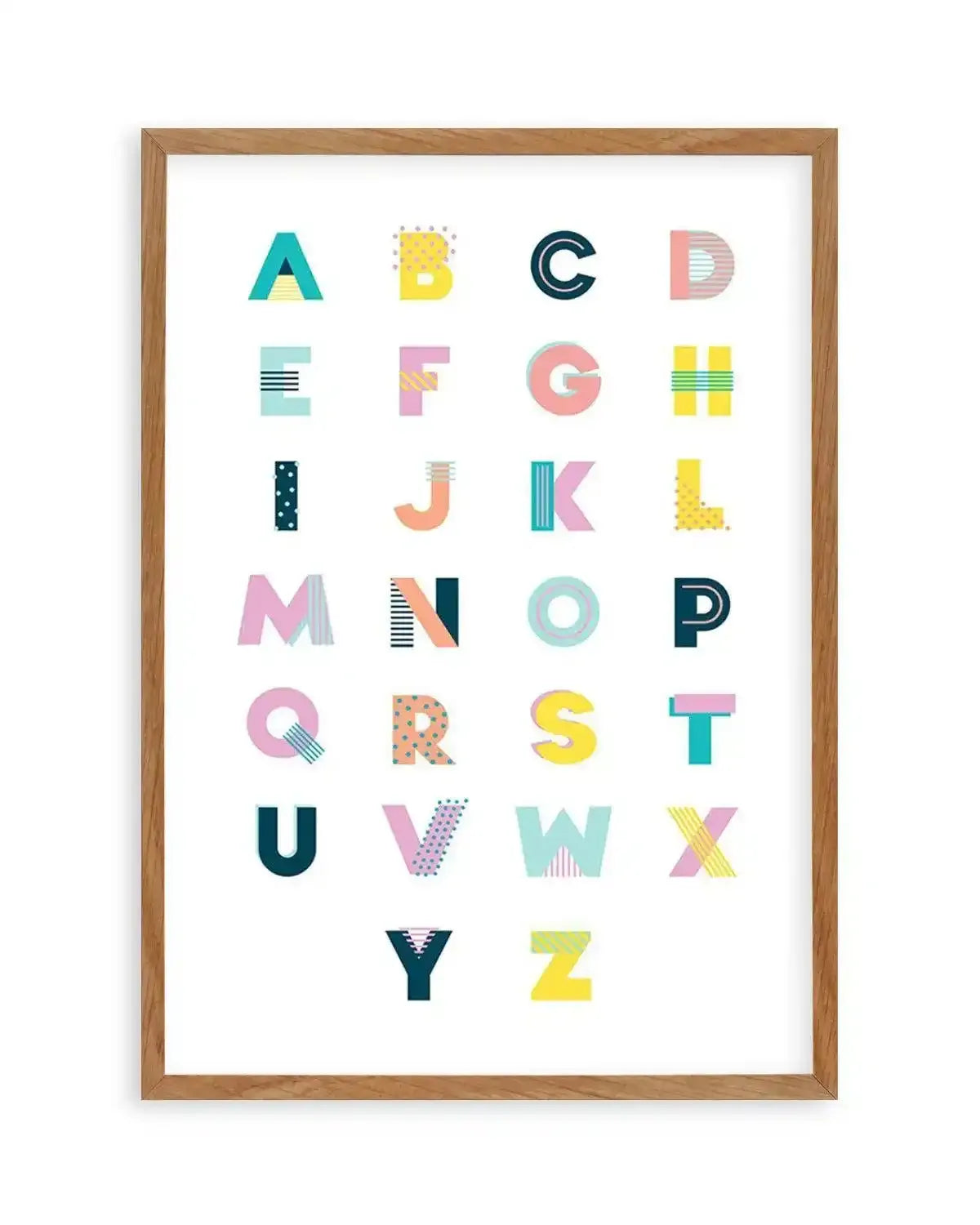 Alphabet | Super Bright Art Print from Olive et Oriel where you can shop wallpaper and artworks online