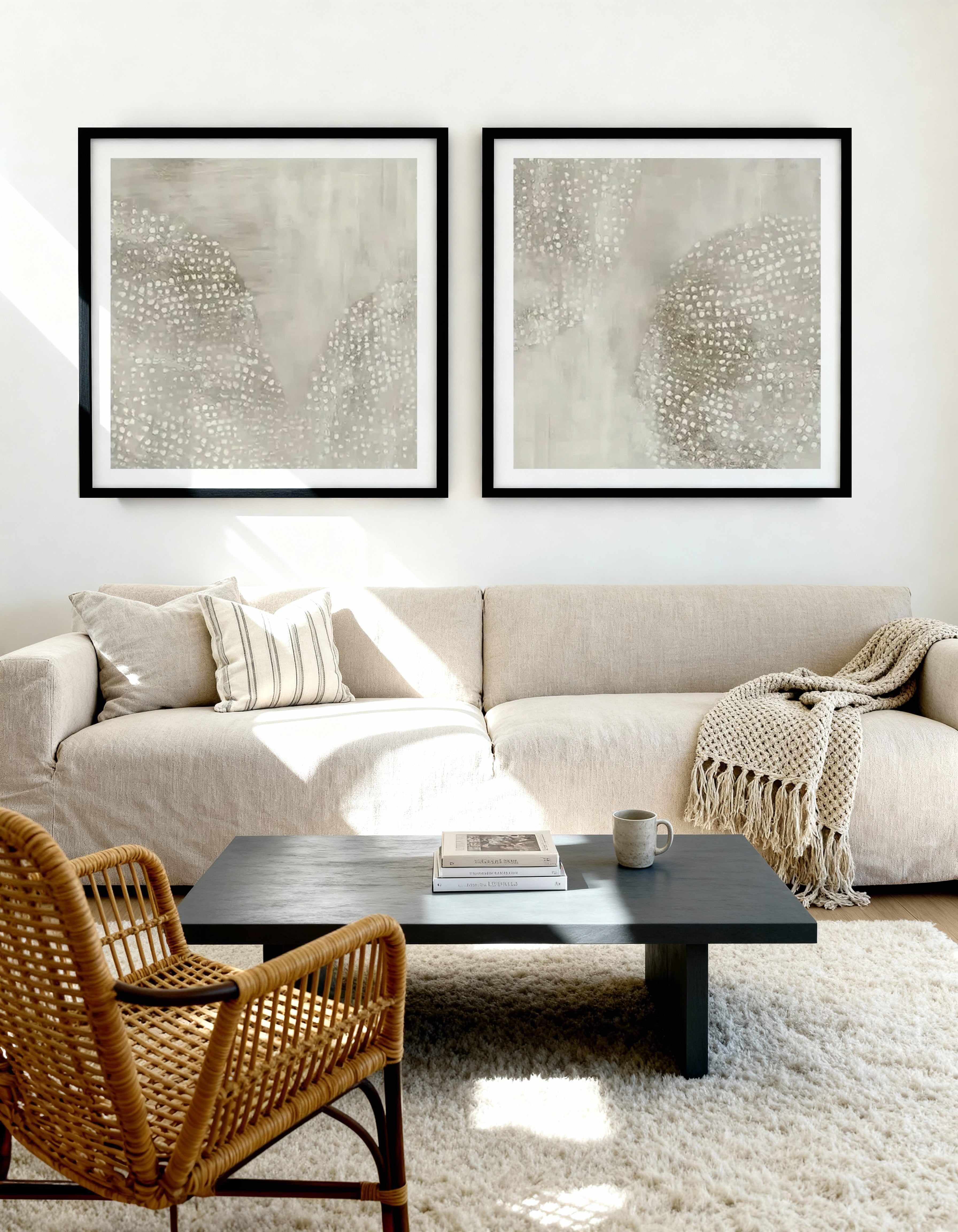 Alpine Square I & II Art Print Set of 2 | Matching Wall Art