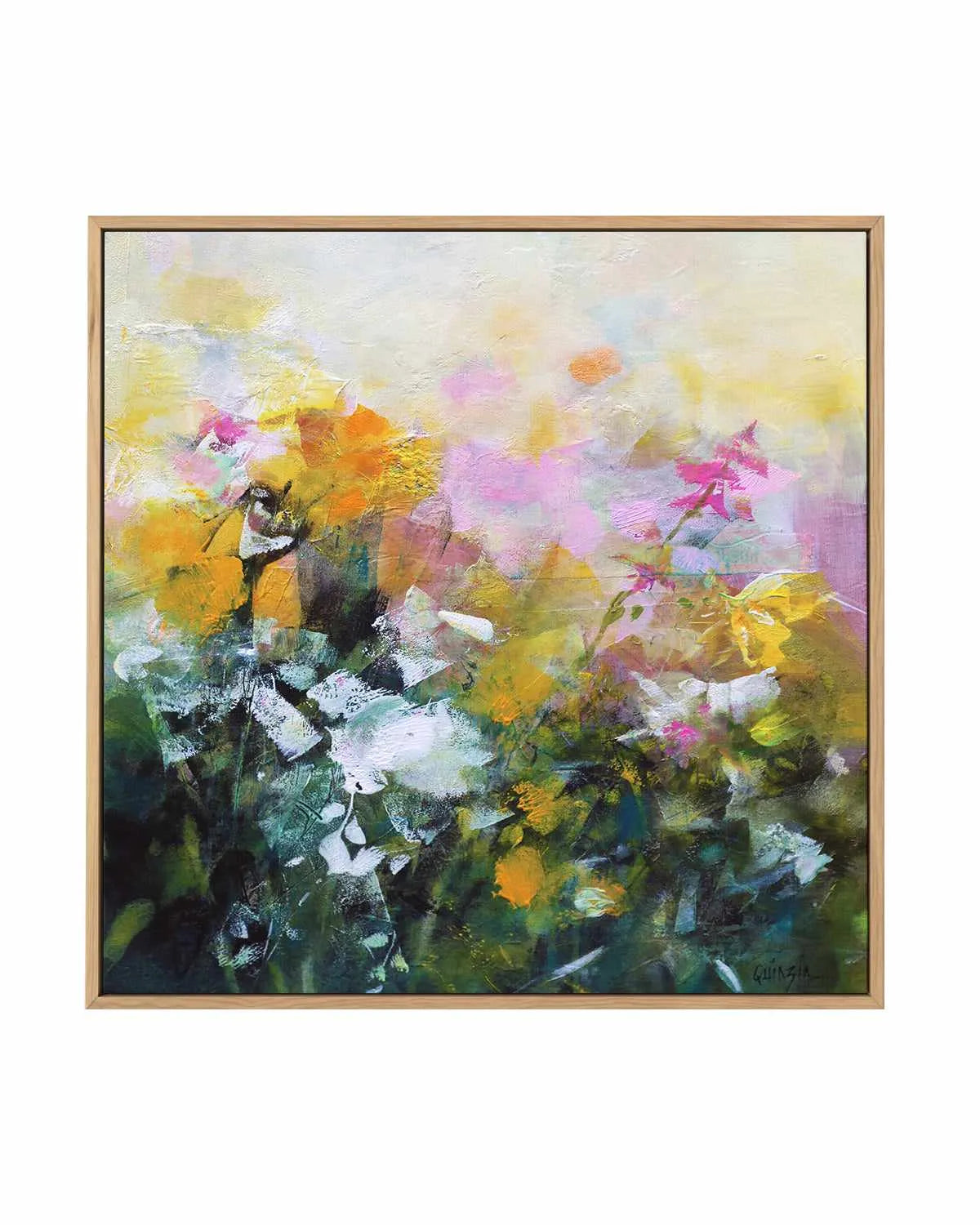 Always Flowers by Marianne Quinzin | Framed Canvas Art Print from Olive et Oriel where you can shop wallpaper and artworks online