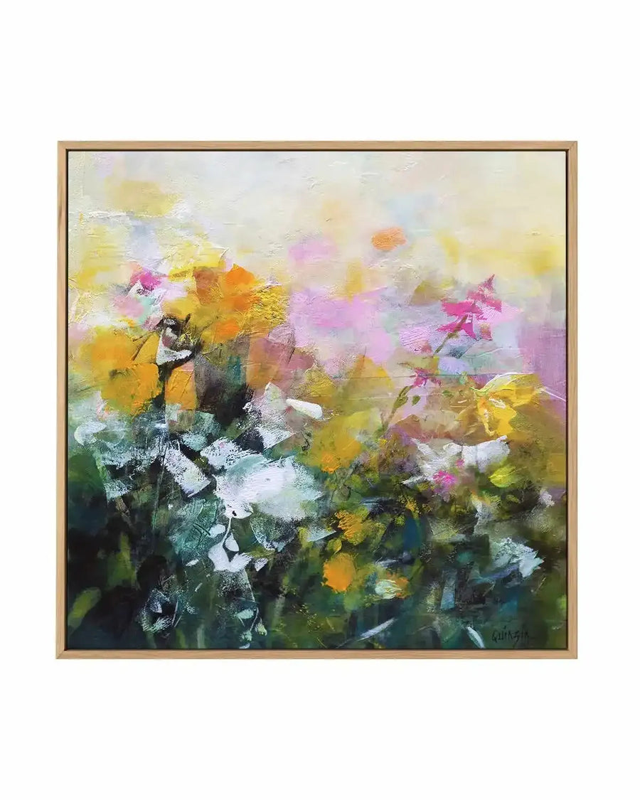 Always Flowers by Marianne Quinzin | Framed Canvas Art Print from Olive et Oriel where you can shop wallpaper and artworks online