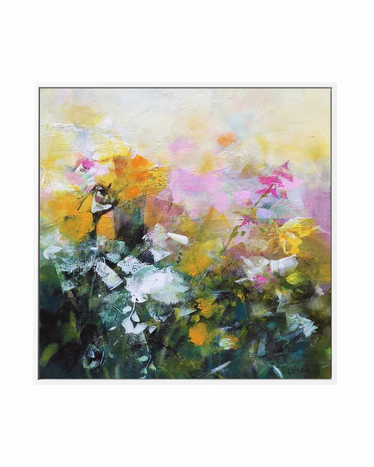 Always Flowers by Marianne Quinzin | Framed Canvas Art Print from Olive et Oriel where you can shop wallpaper and artworks online