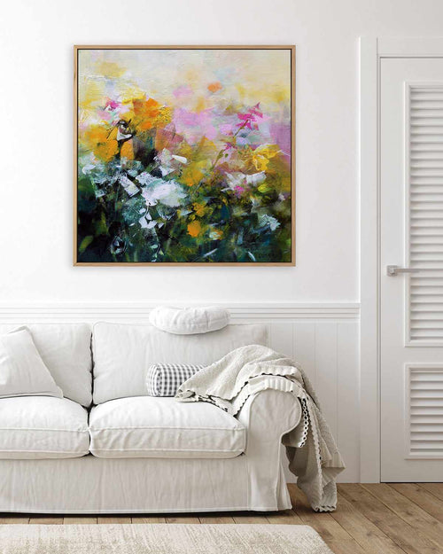 Always Flowers by Marianne Quinzin | Framed Canvas Art Print