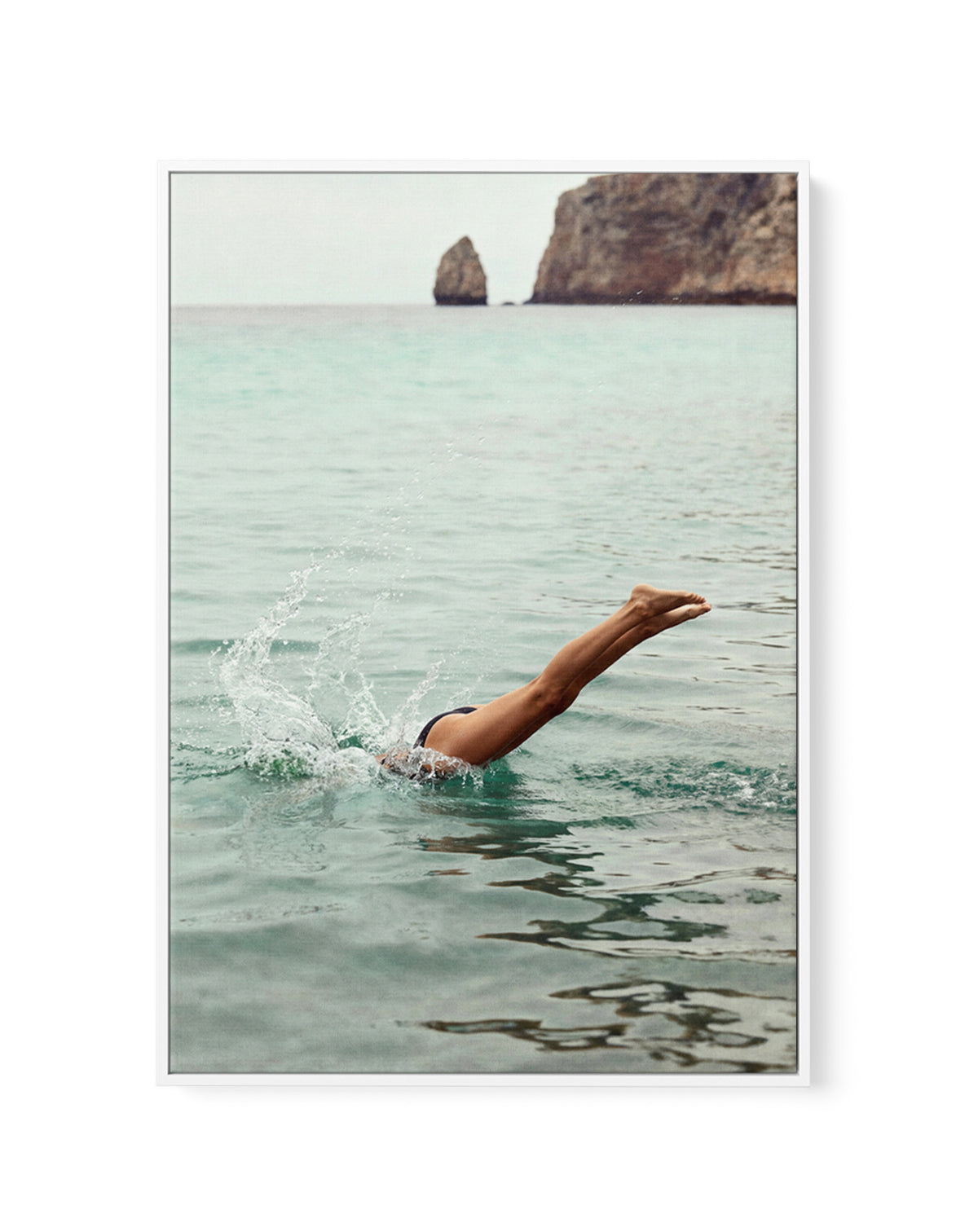 Amalfi Dive | Framed Canvas Art Print from Olive et Oriel where you can shop wallpaper and artworks online
