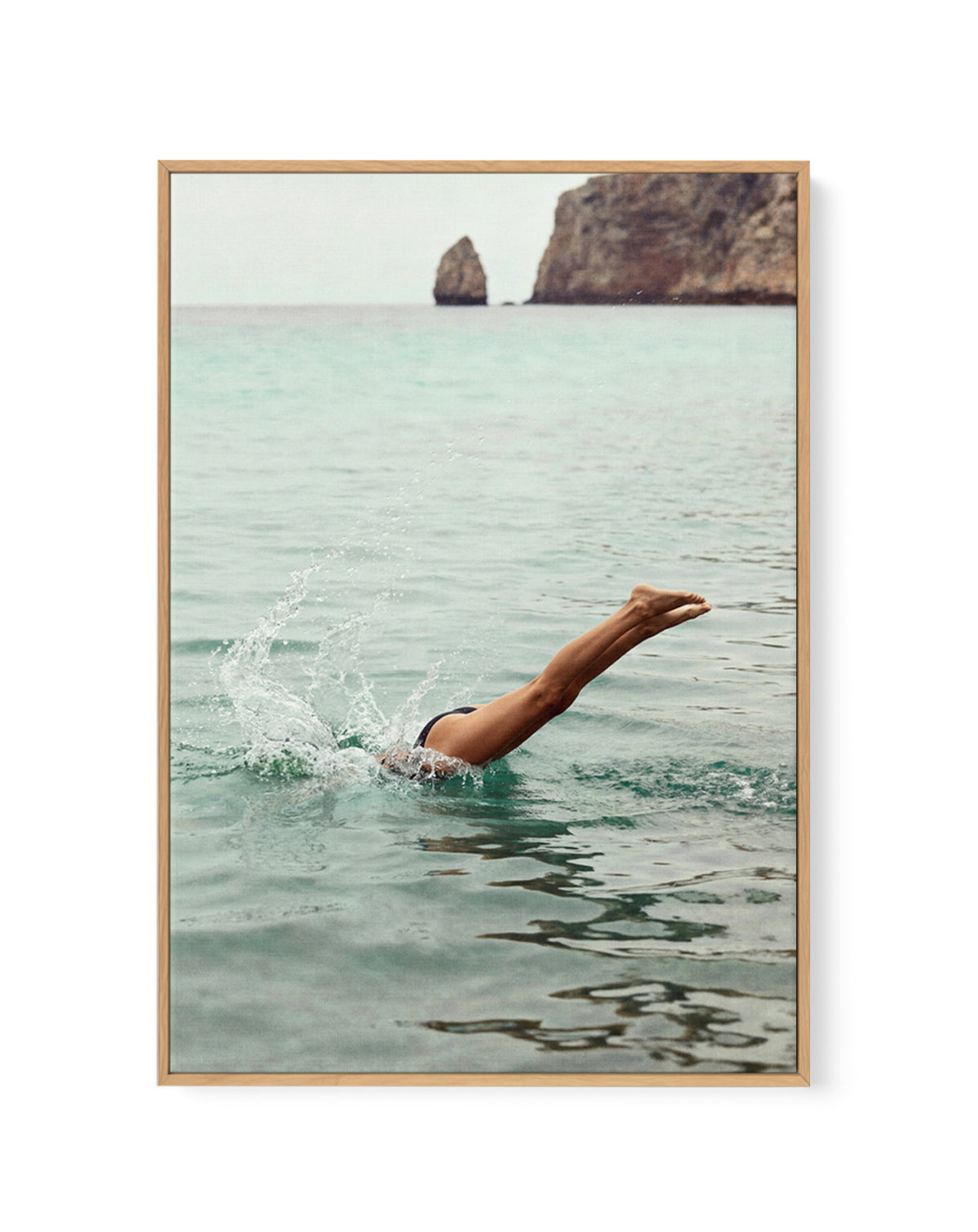 Amalfi Dive | Framed Canvas Art Print from Olive et Oriel where you can shop wallpaper and artworks online