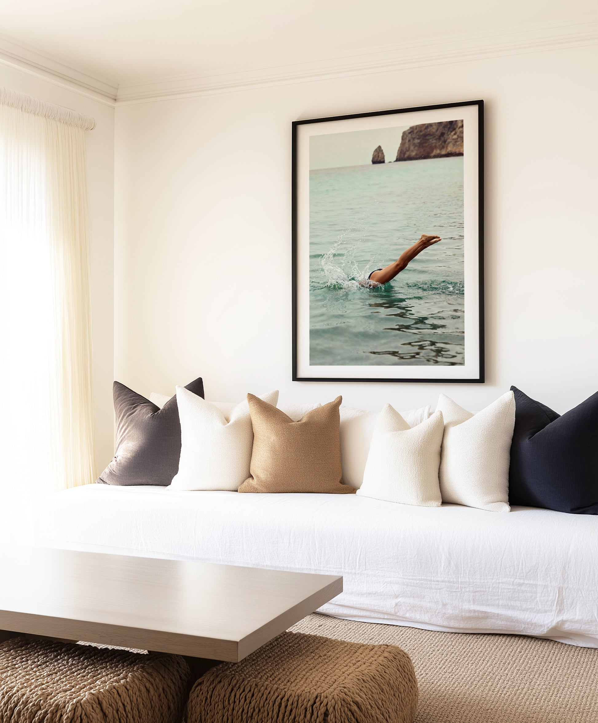 Amalfi Dive | Art Print from Olive et Oriel where you can shop wallpaper and artworks online