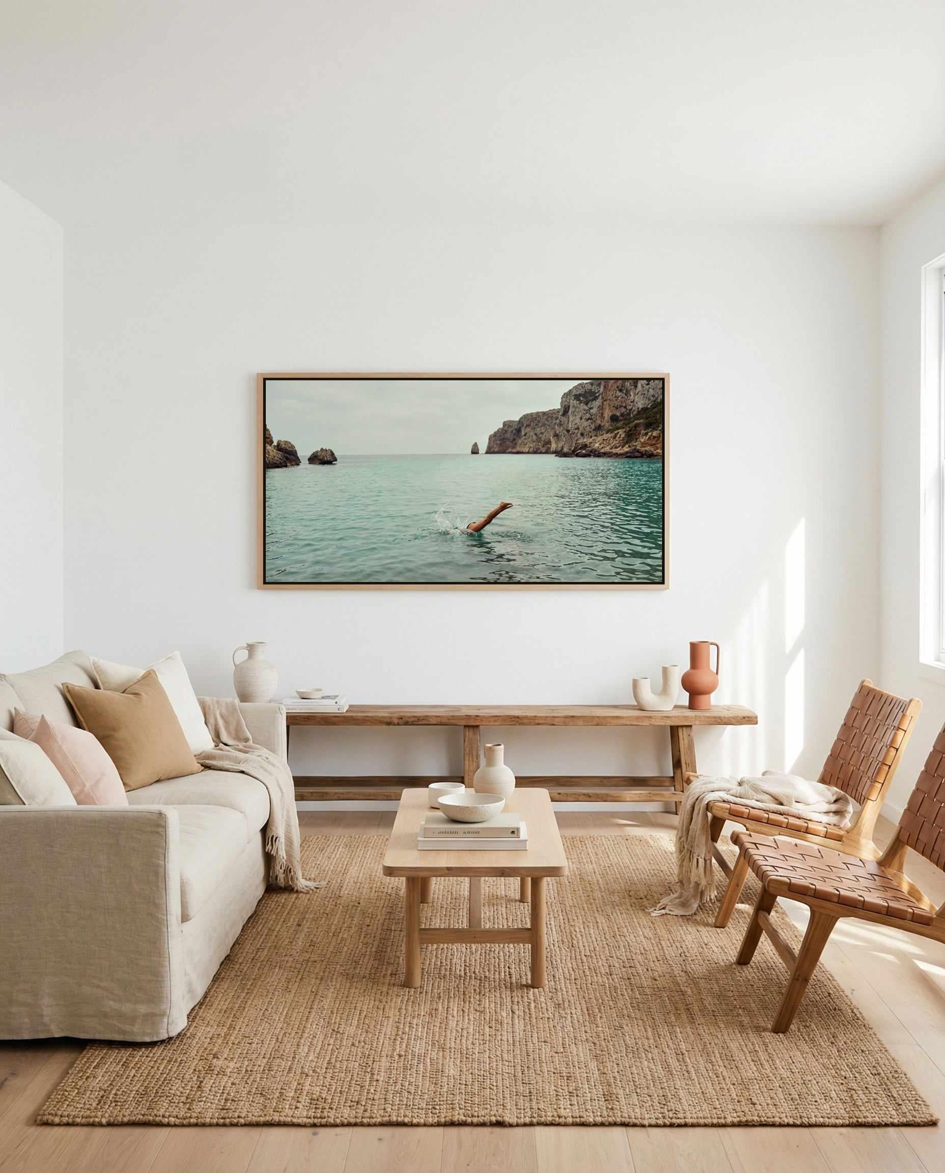 Amalfi Dive LS | Panoramic Canvas Art Print from Olive et Oriel where you can shop wallpaper and artworks online