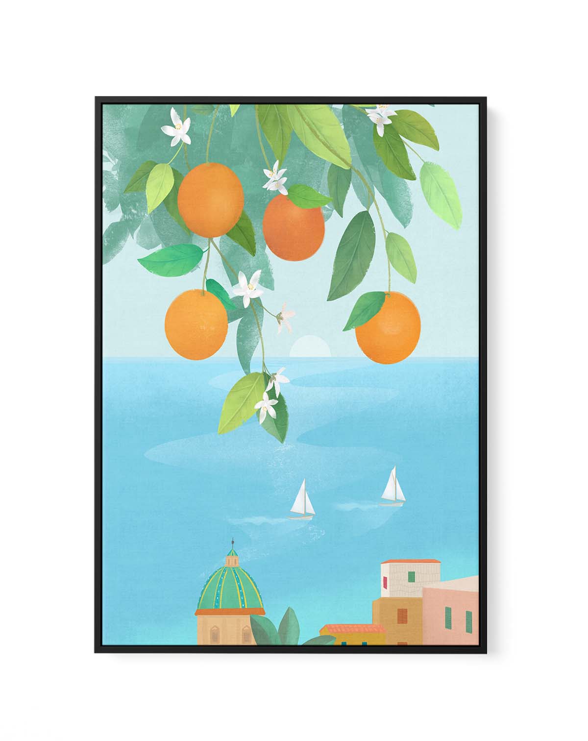 Amalfi Oranges By Petra Lizde | Framed Canvas Art Print