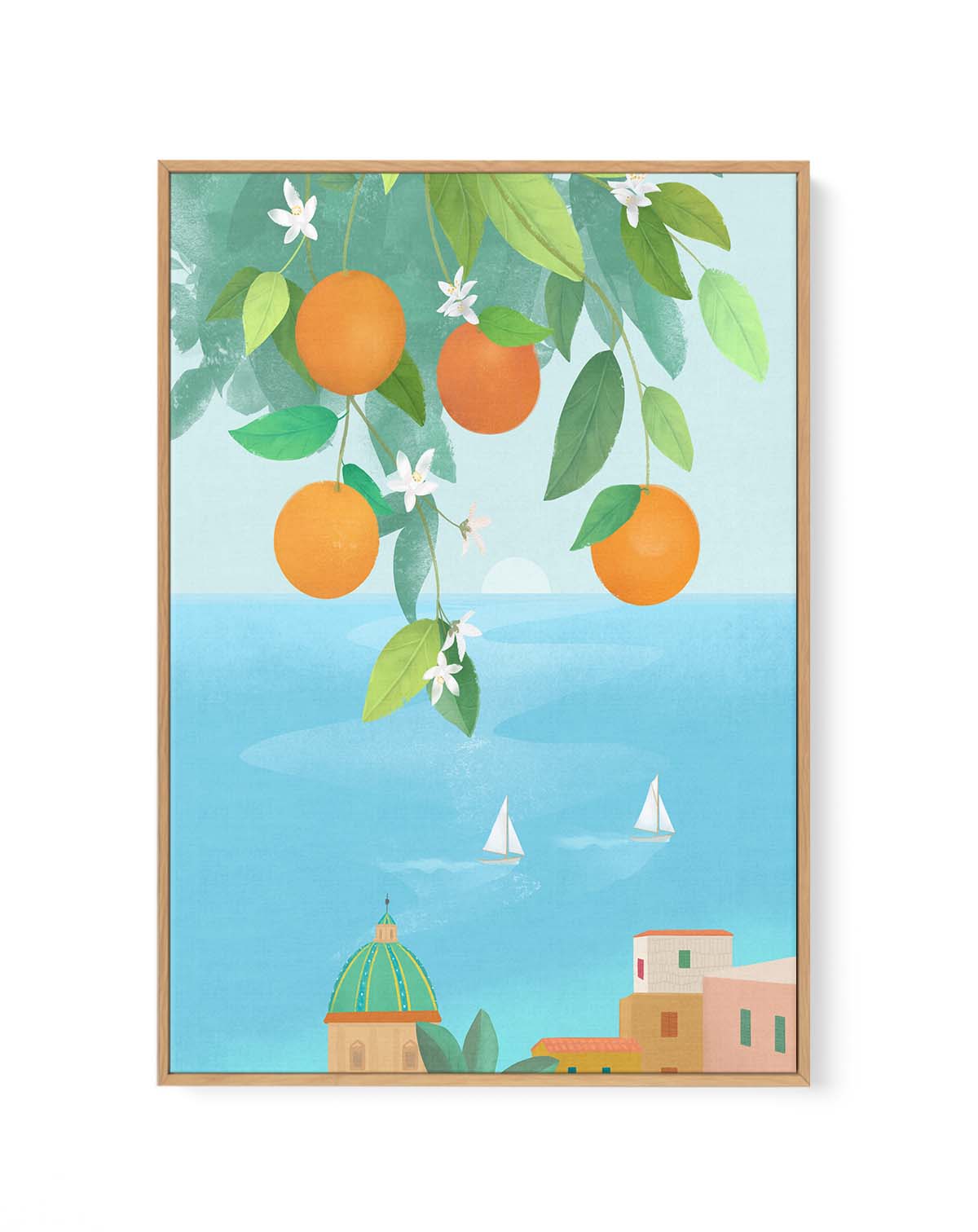 Amalfi Oranges By Petra Lizde | Framed Canvas Art Print