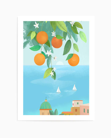 Amalfi Oranges By Petra Lizde | Art Print from Olive et Oriel where you can shop wallpaper and artworks online