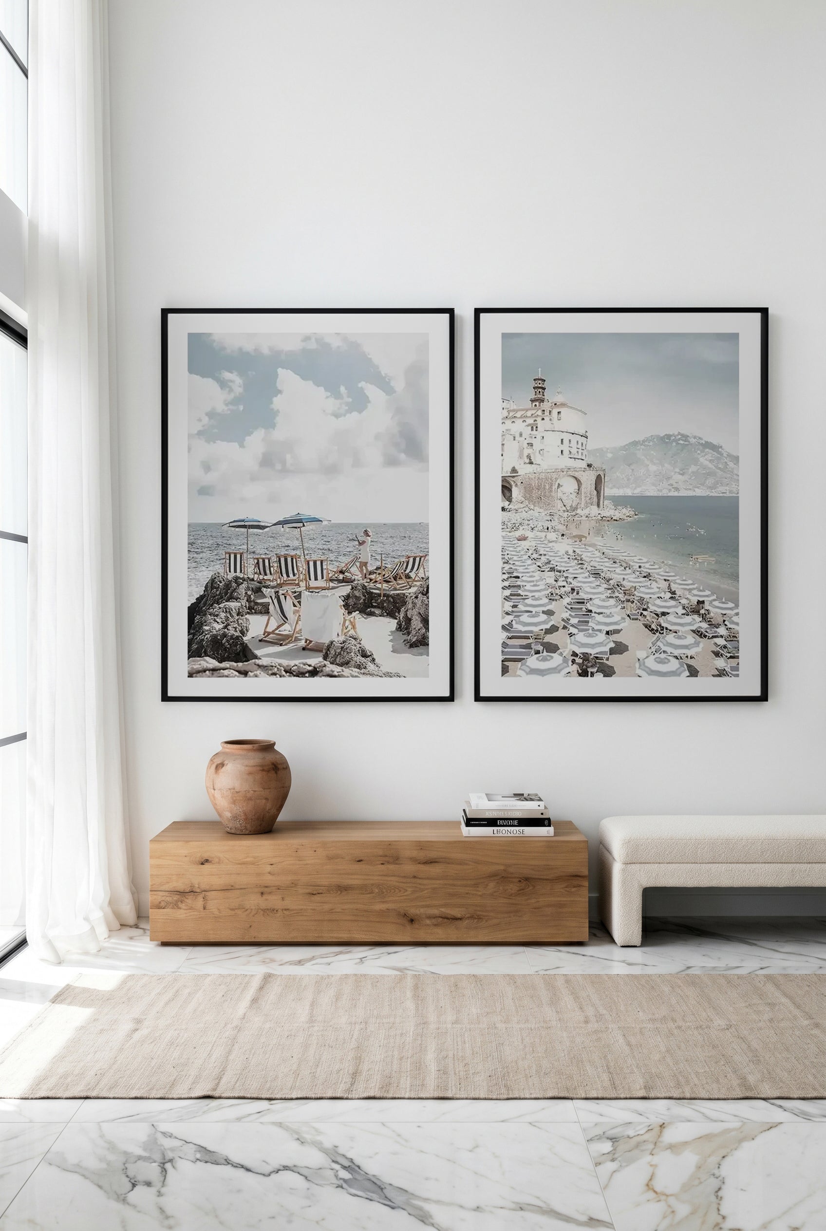 Amalfi Coast Life III & Fontelina Days Art Print Set of 2 | Matching Wall Art