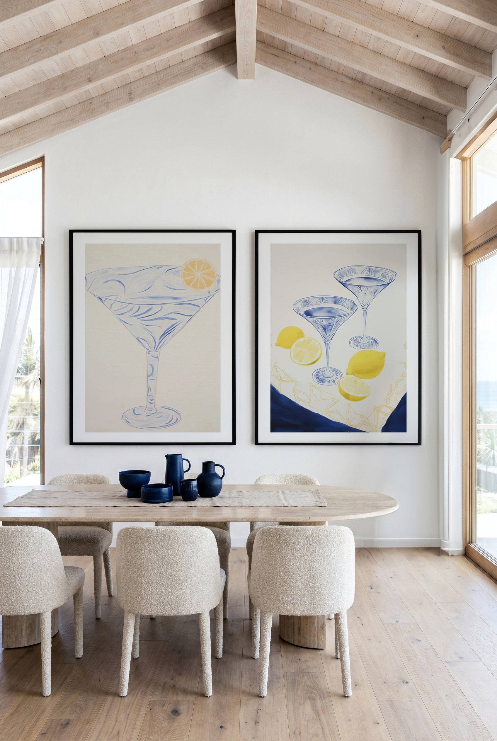 Amalfi Martini I & II Print Set of 2 | Matching Wall Art