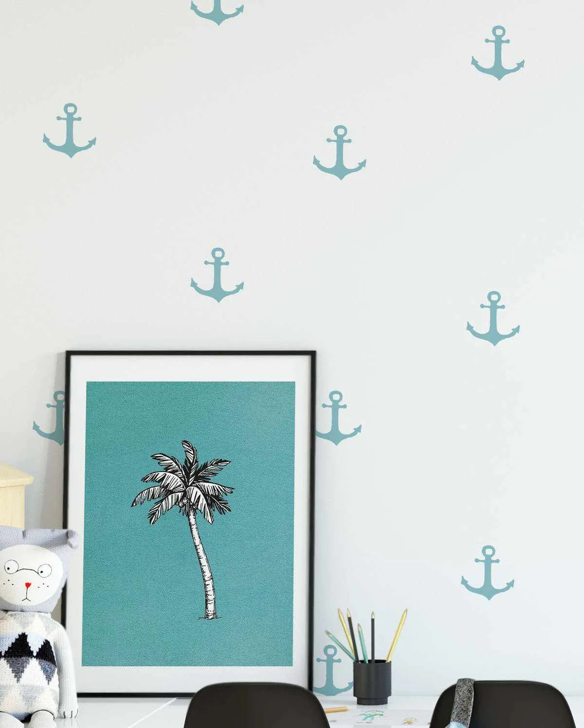 Anchors Away Decal Set-Decals-Olive et Oriel-Decorate your kids bedroom wall decor with removable wall decals, these fabric kids decals are a great way to add colour and update your children's bedroom. Available as girls wall decals or boys wall decals, there are also nursery decals.