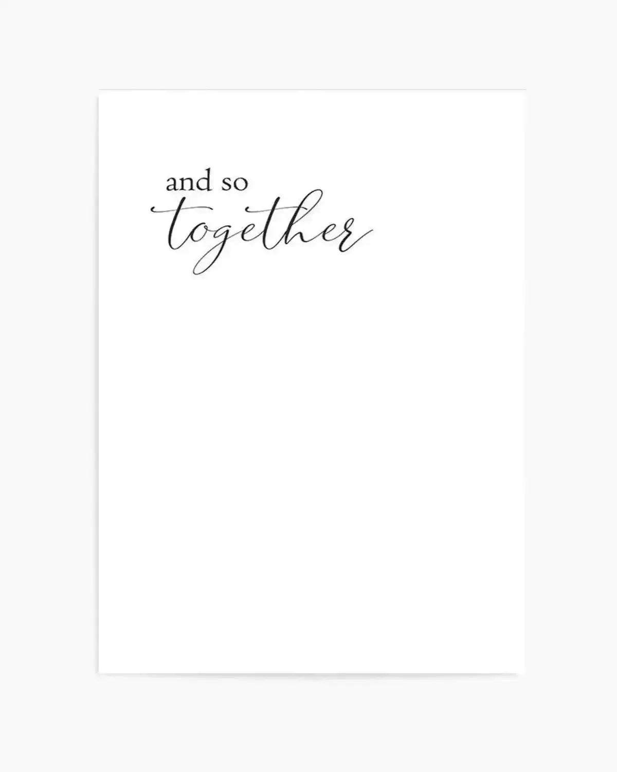 And So Together... Art Print from Olive et Oriel where you can shop wallpaper and artworks online