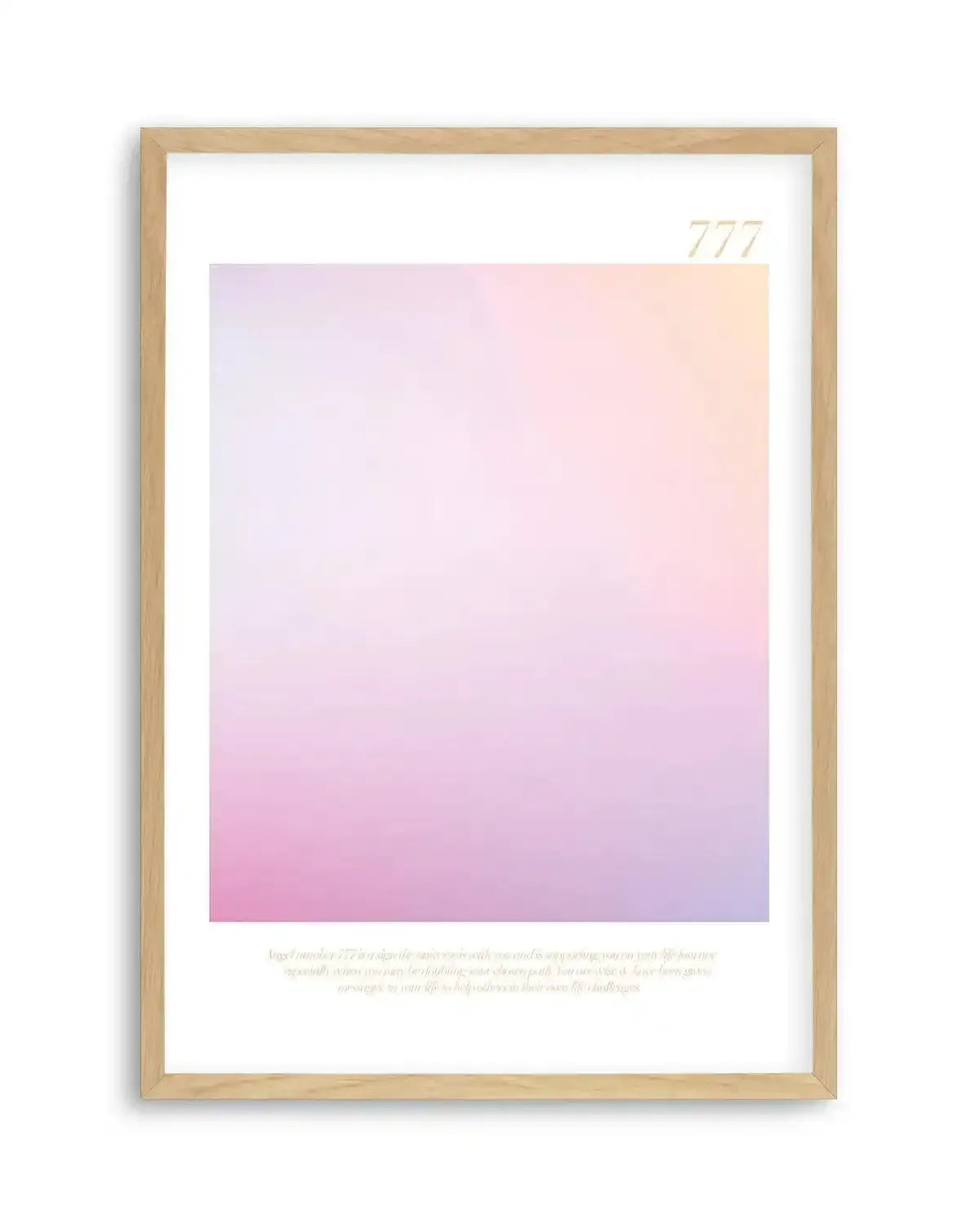 Angel Number 777 Art Print-PRINT-Olive et Oriel-Olive et Oriel-A4 | 8.3" x 11.7" | 21 x 29.7cm-Oak-With White Border-Buy-Australian-Art-Prints-Online-with-Olive-et-Oriel-Your-Artwork-Specialists-Austrailia-Decorate-With-Coastal-Photo-Wall-Art-Prints-From-Our-Beach-House-Artwork-Collection-Fine-Poster-and-Framed-Artwork