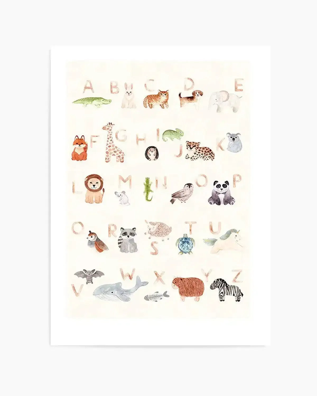 Animal Alphabet Art Print from Olive et Oriel where you can shop wallpaper and artworks online